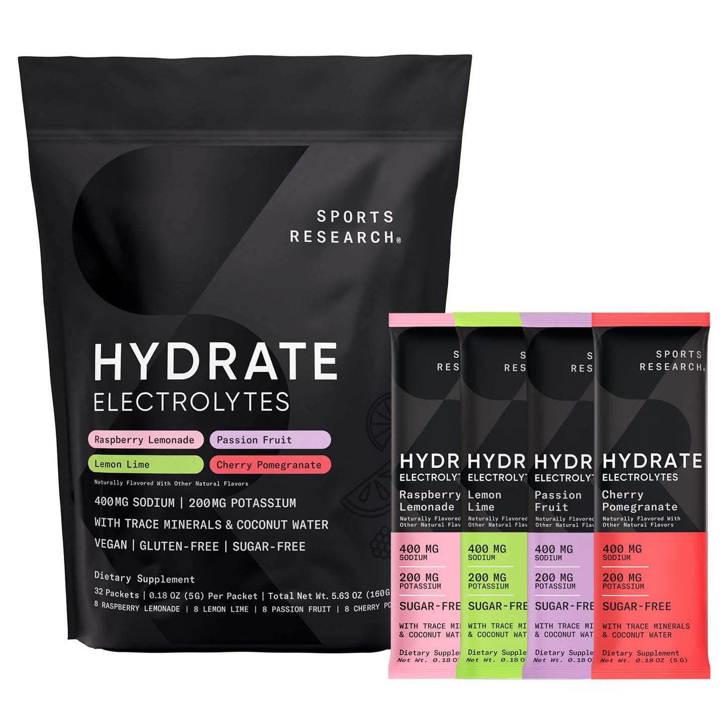 Sports Research Hydrate Electrolytes Powder 5.63 Ounces