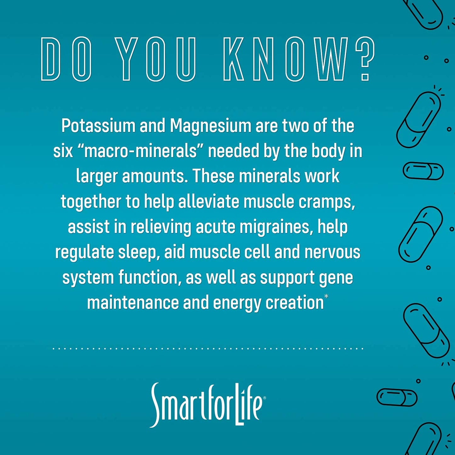 Smart for Life Potassium Magnesium Supplement Capsule 30 Count