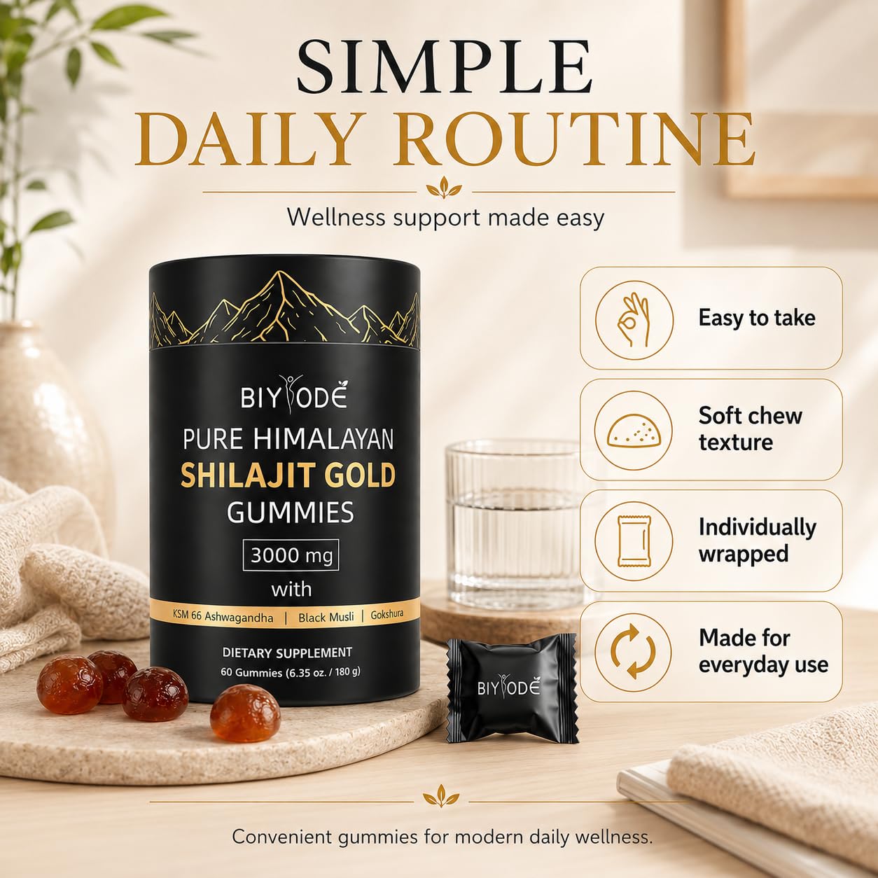 BIYODE Shilajit Gummies 60 Gummies