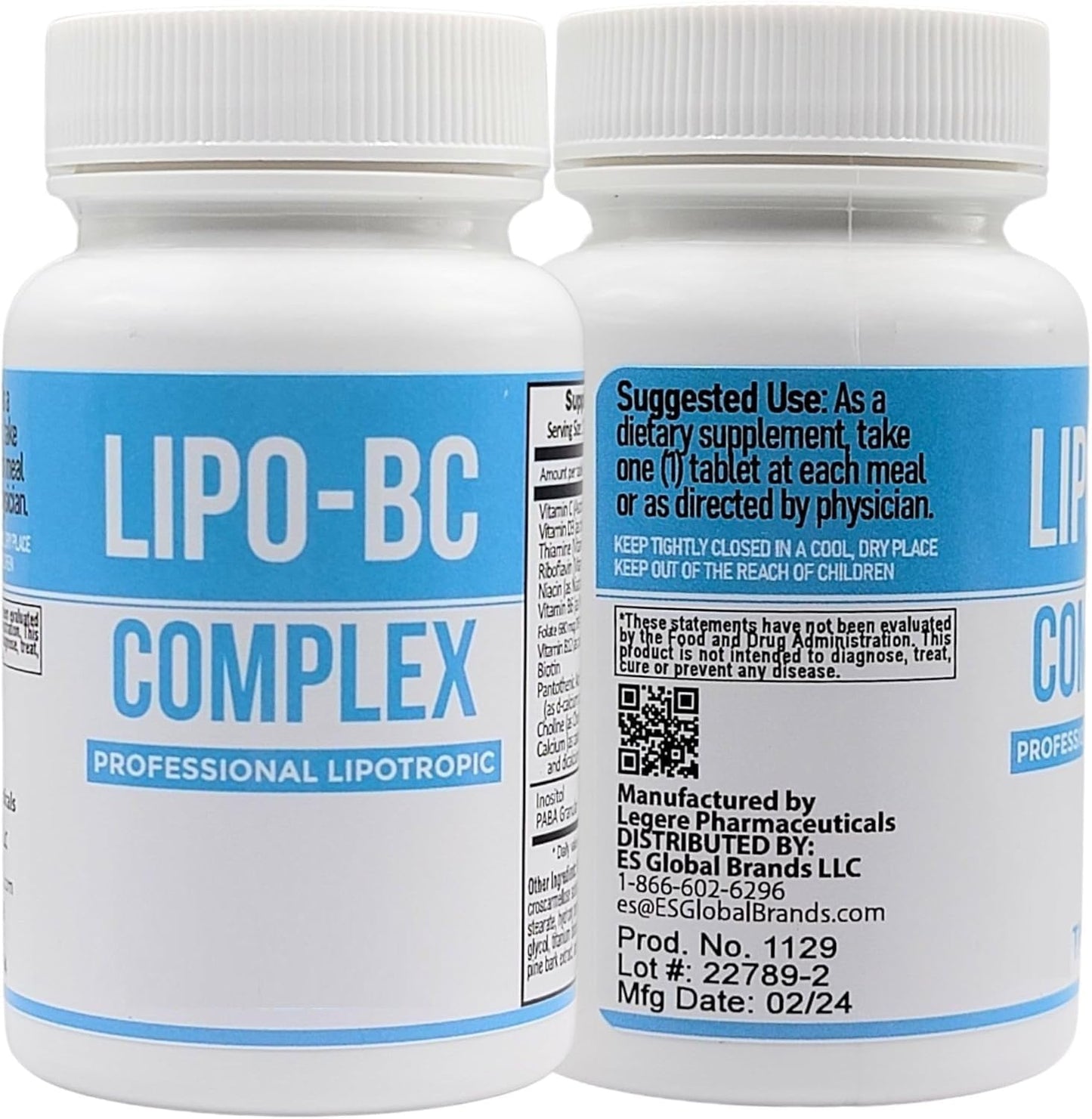ES Global Brands Legere Lipo-BC B-Complex Lipotropic Pills Tablet, 1 Count