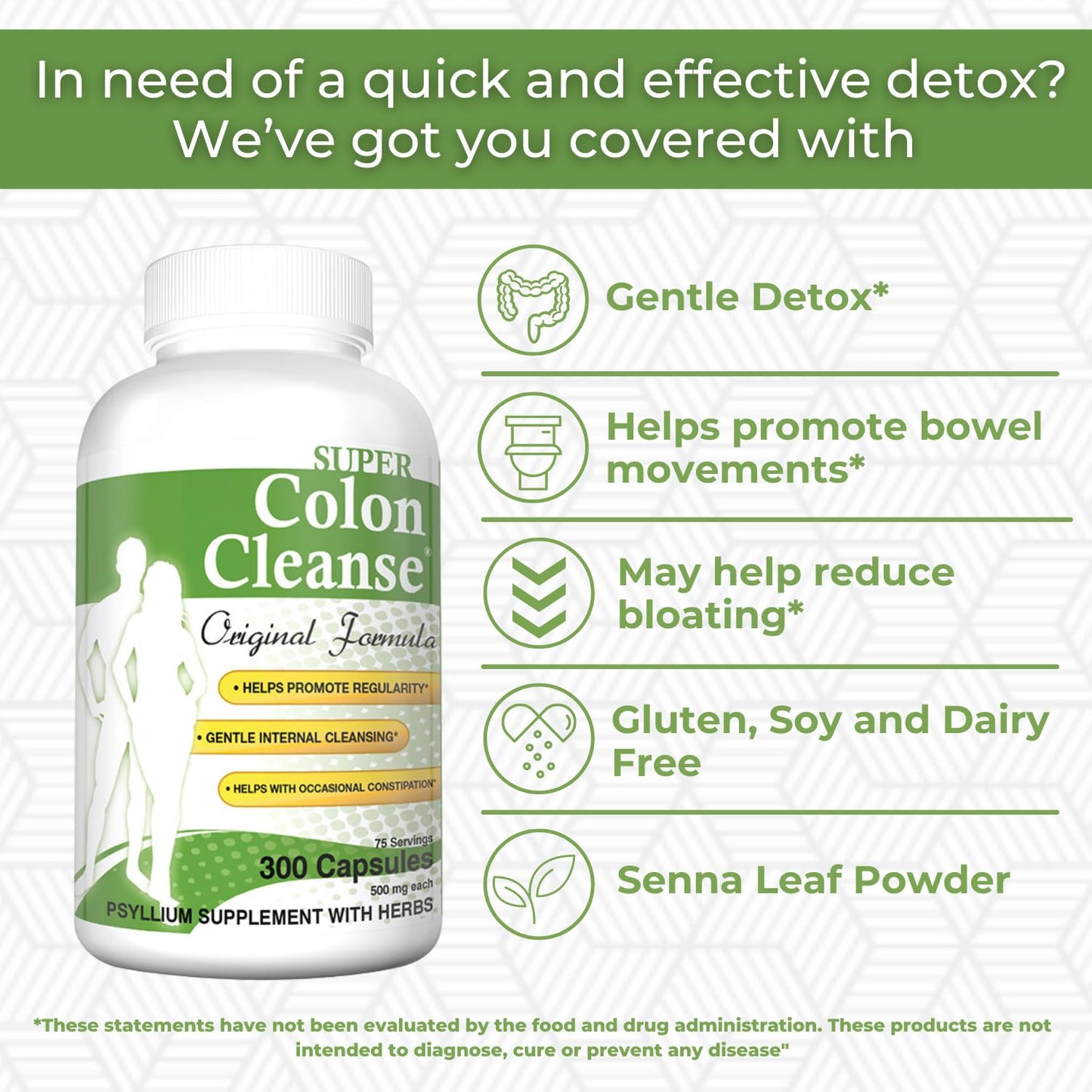 Health Plus Super Colon Cleanse Original Formula Capsules, 300