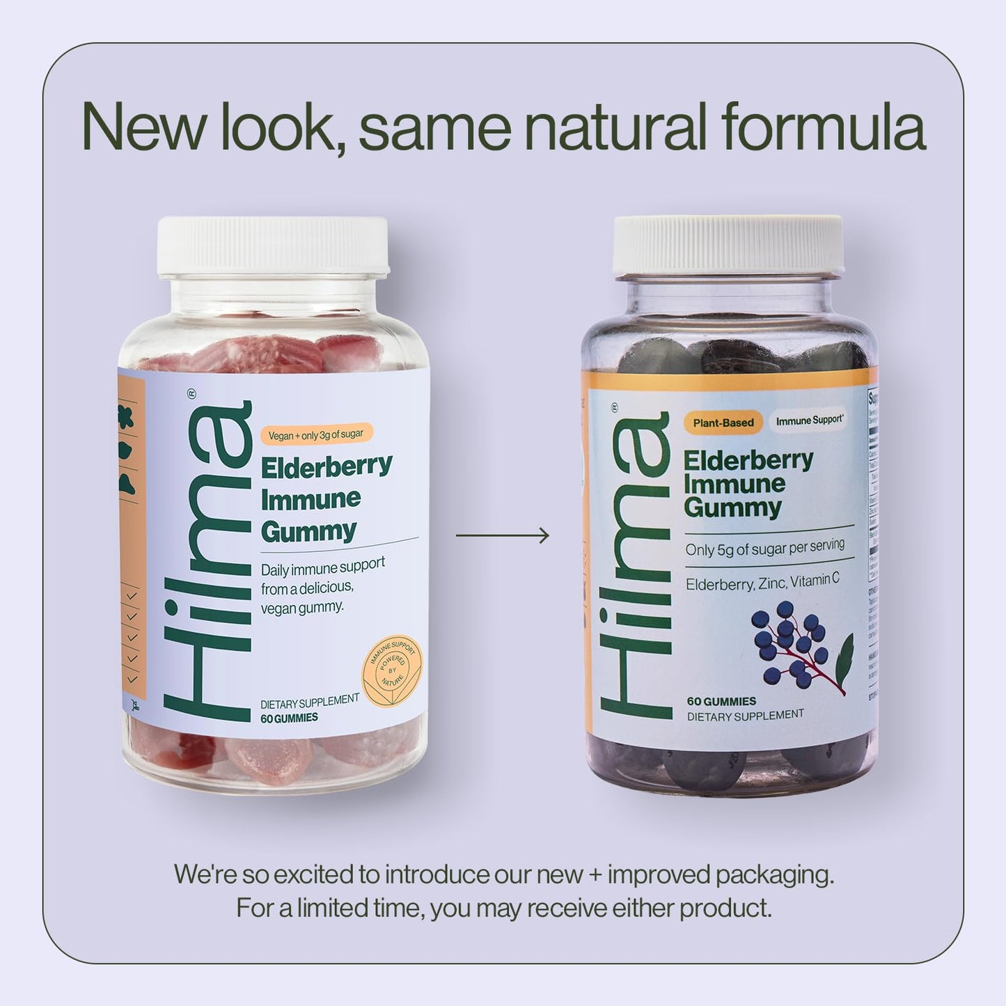 Hilma Elderberry Immune Support Supplement 60 Gummies