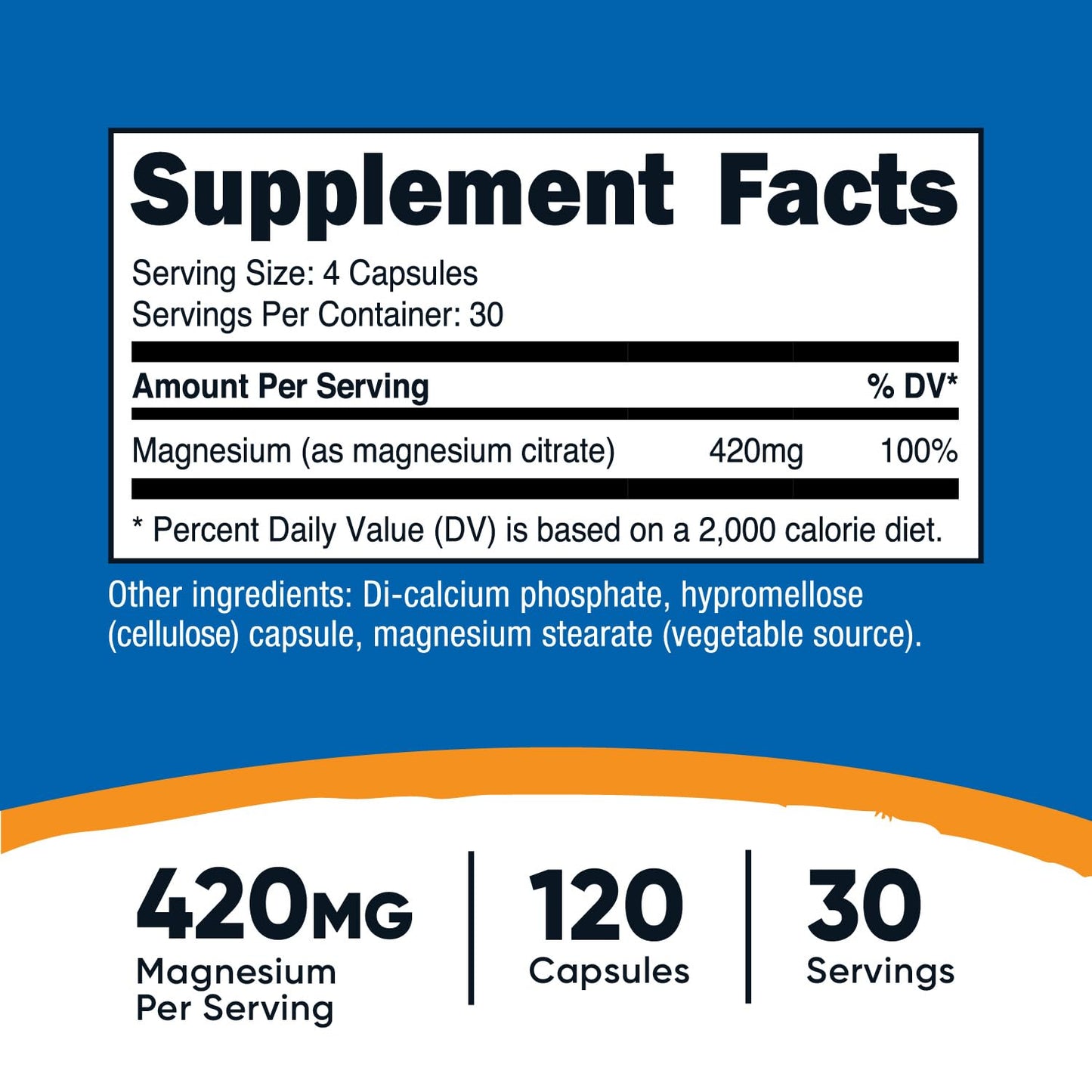 Nutricost Magnesium Citrate 420mg Capsules 240 Count