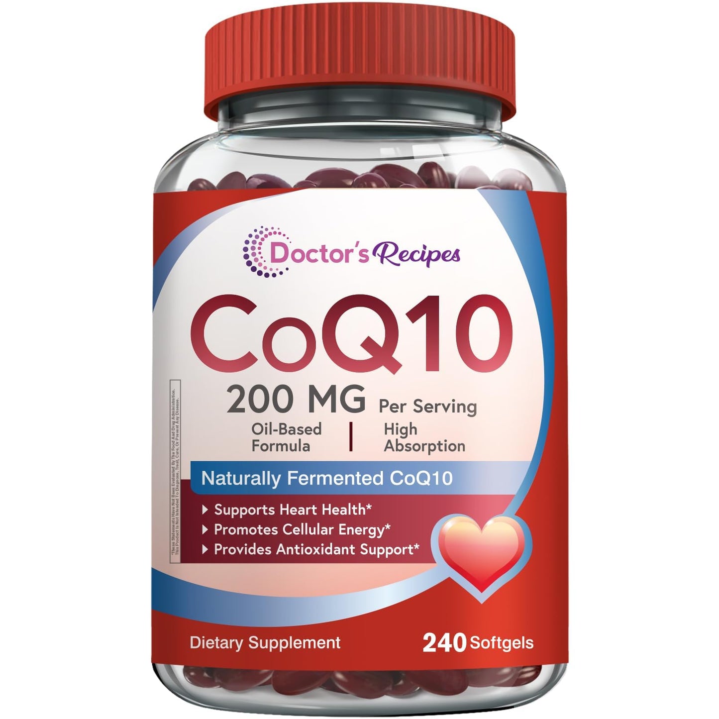Doctor's Recipes CoQ10 200mg Softgels, 240 Count