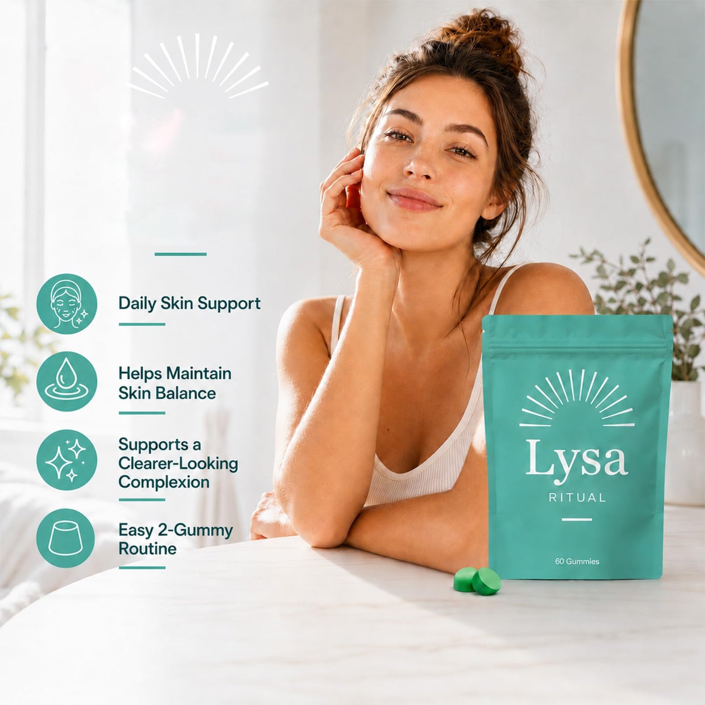 Lysa Ritual Acne Gummies, Skin Balance Gummies, 1 Count