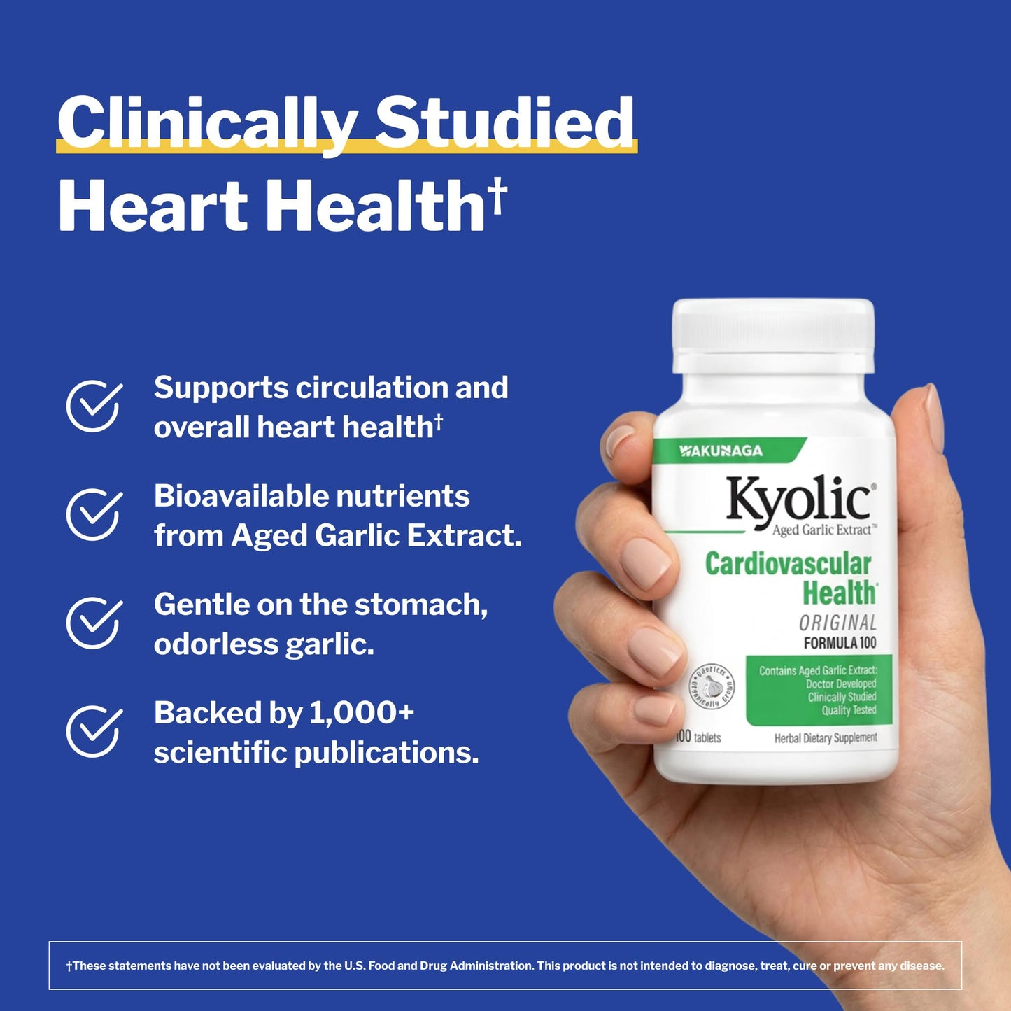 Kyolic Aged Garlic Extract Cardiovascular Health Formula 100, 100 Tablets