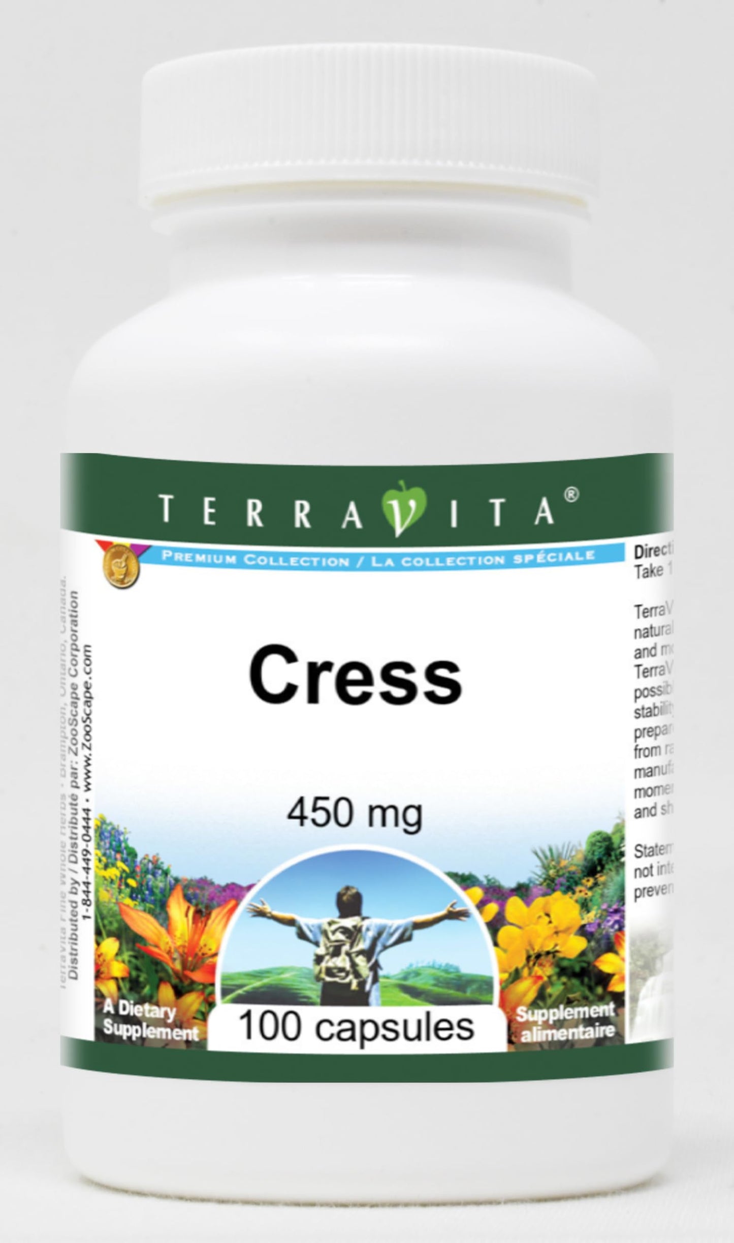 Terravita Cress 450 mg Capsules, 100 Count