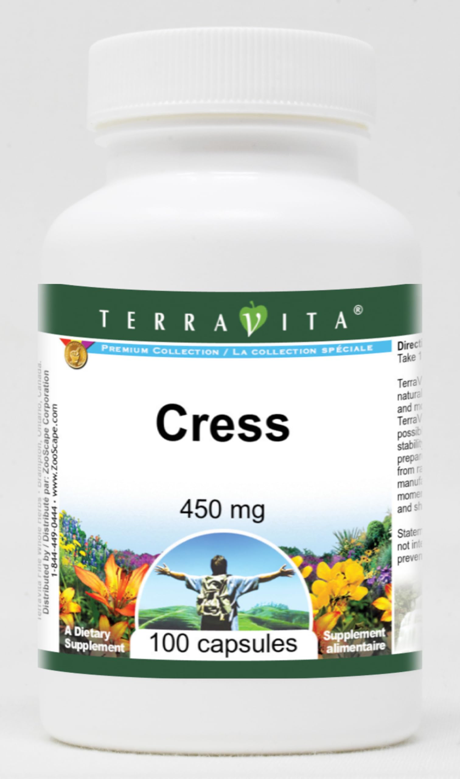 Terravita Cress 450 mg Capsules, 100 Count