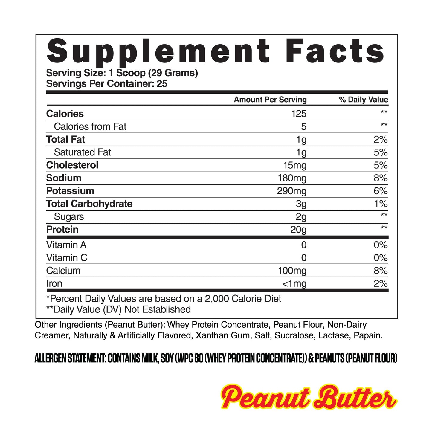 Steel Supplements Whey-Pro 100% Pure Whey Protein Powder, Peanut Butter, 25 Servings
