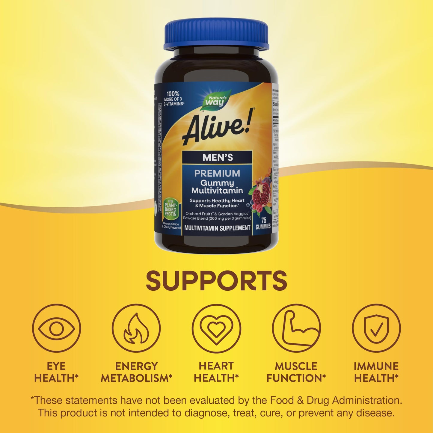 Nature's Way Alive! Men's Premium Multivitamin Gummy, 75 Gummies