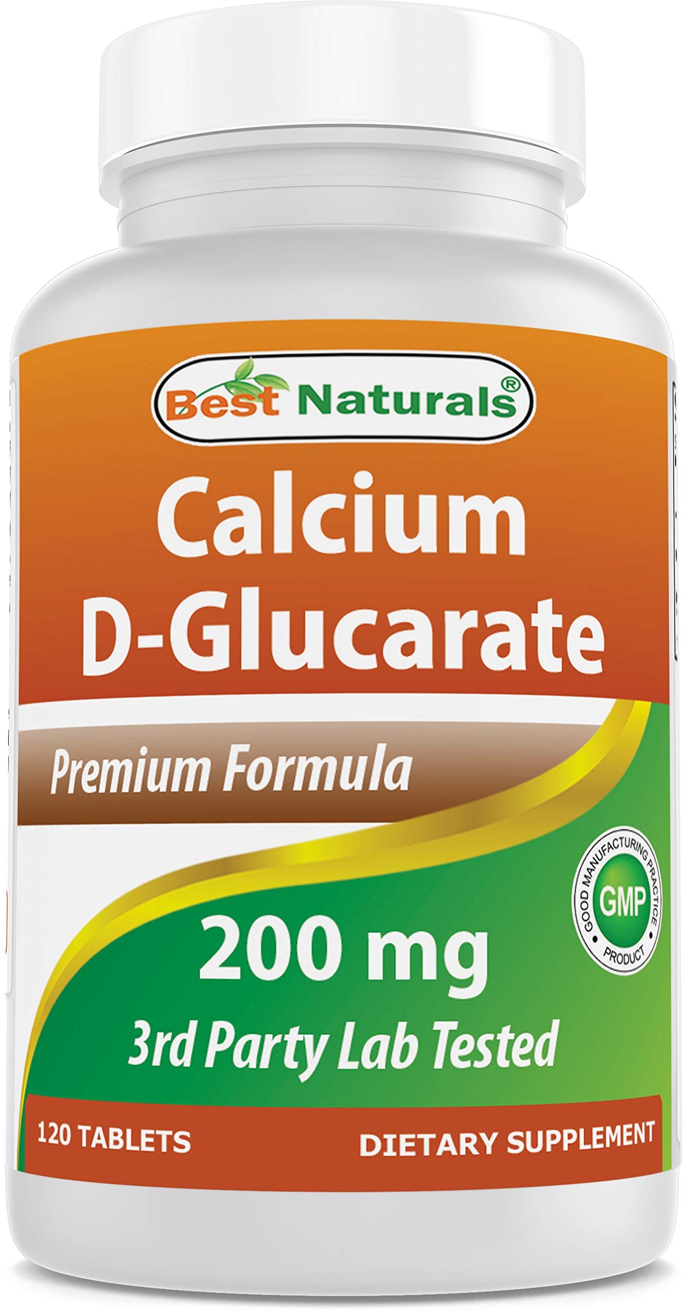 Best Naturals Calcium D-Glucarate 200 mg Tablets, 120 Count