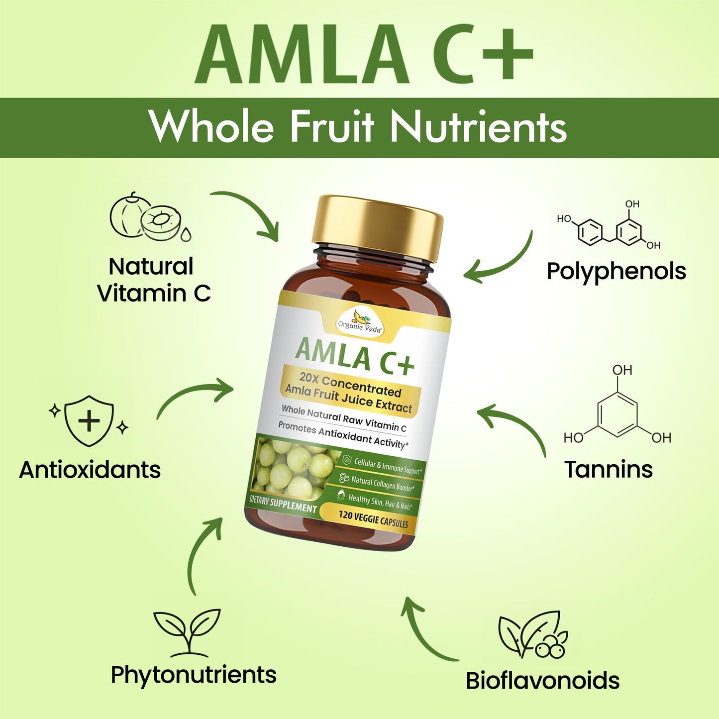 Organic Veda Amla Capsules, 120-Count