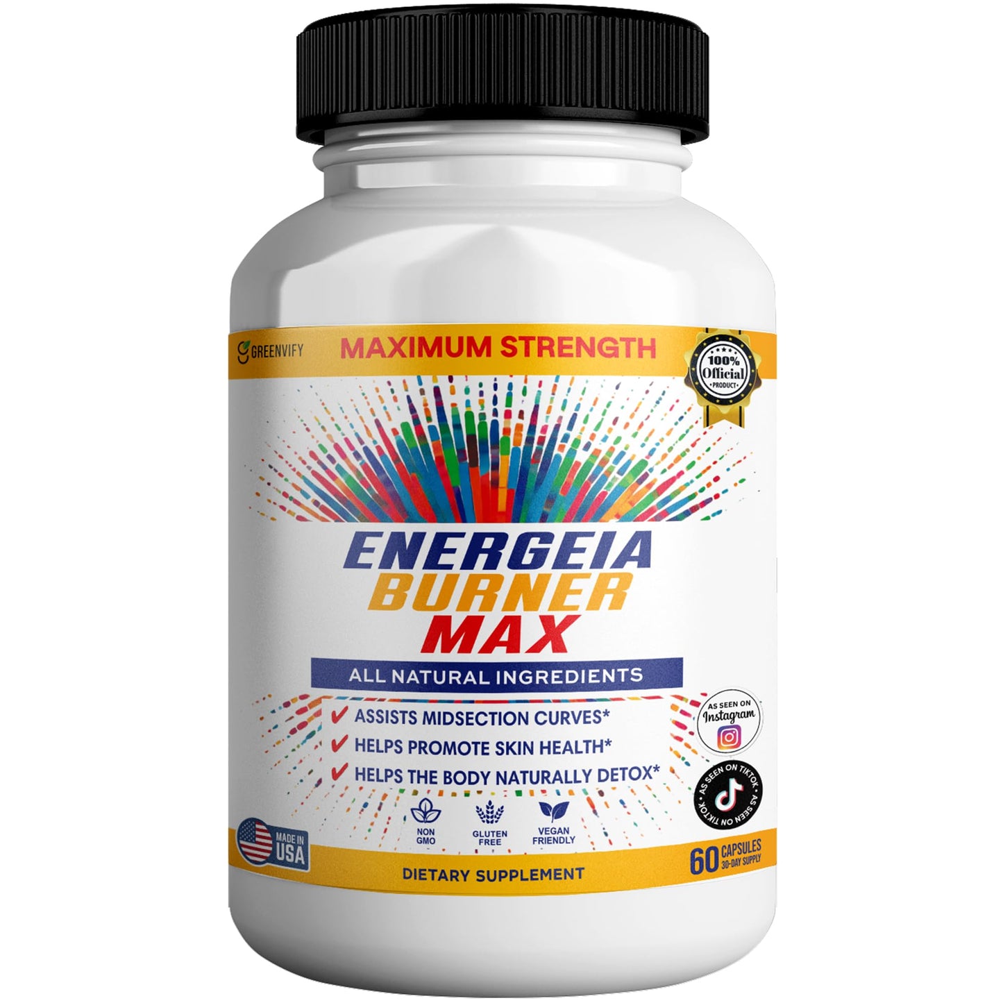 GREENVIFY Energeia Burner Max Capsules, 60 Capsules