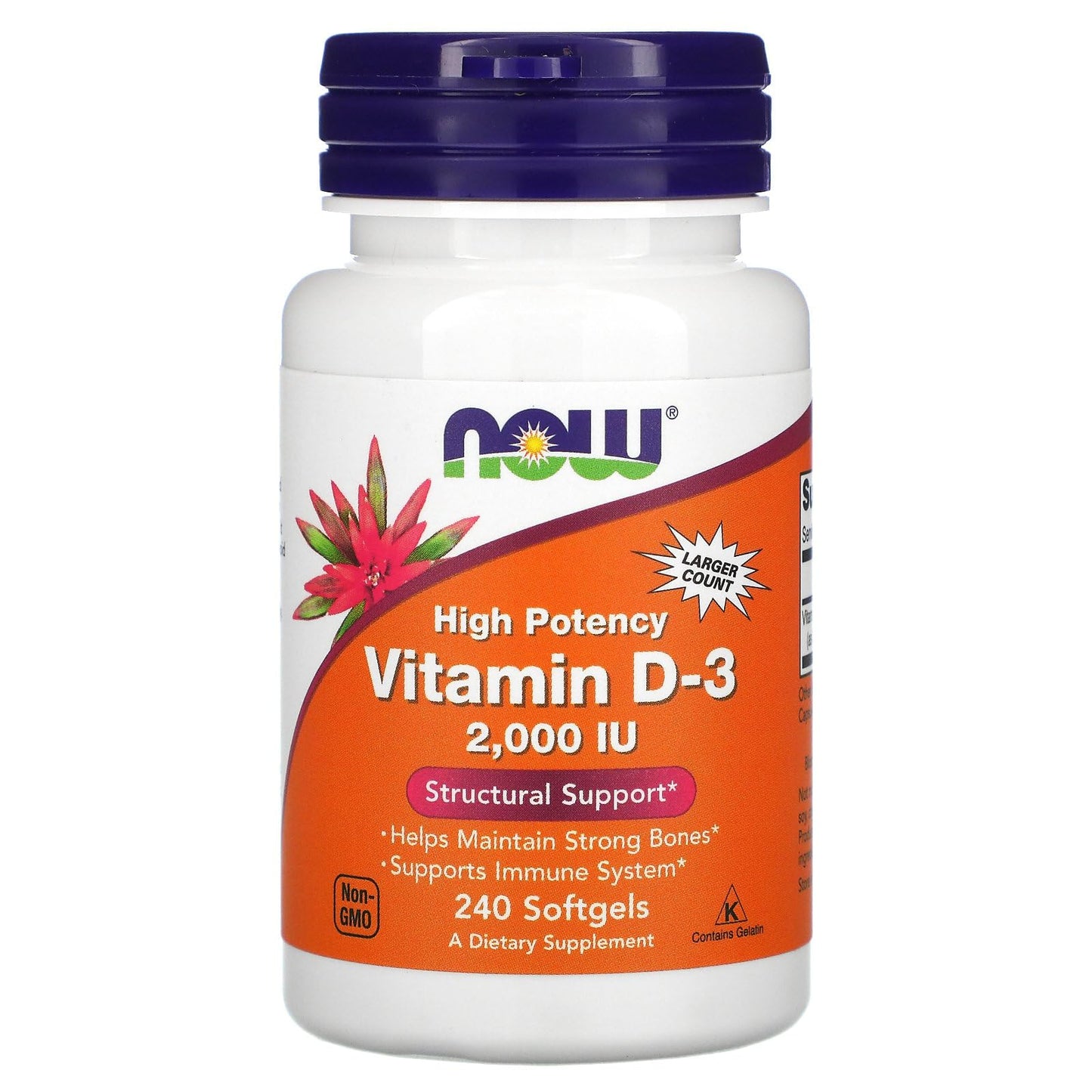 NOW Foods Vitamin D-3 50 mcg (2,000 IU) Softgels 720