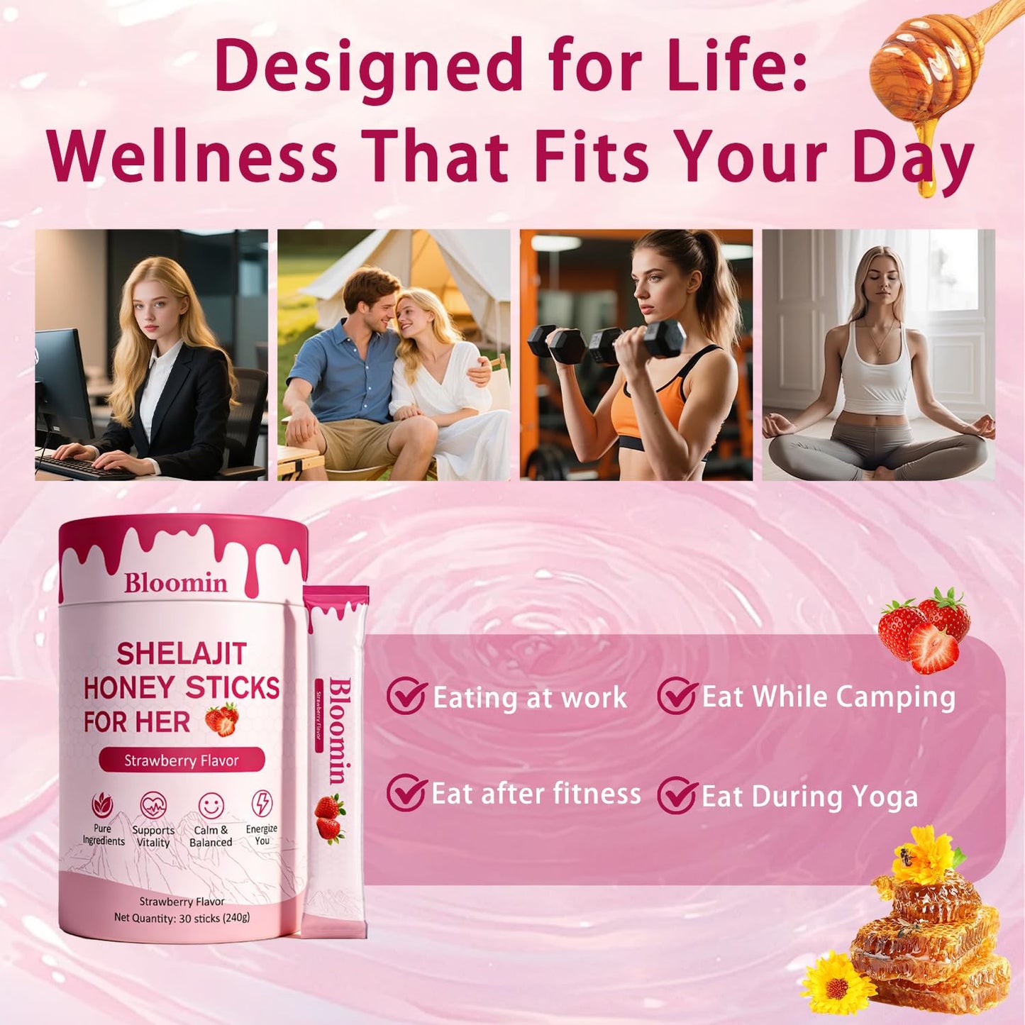 Belano Bloomin Honey Sticks Shilajit Gummies, 1 Count