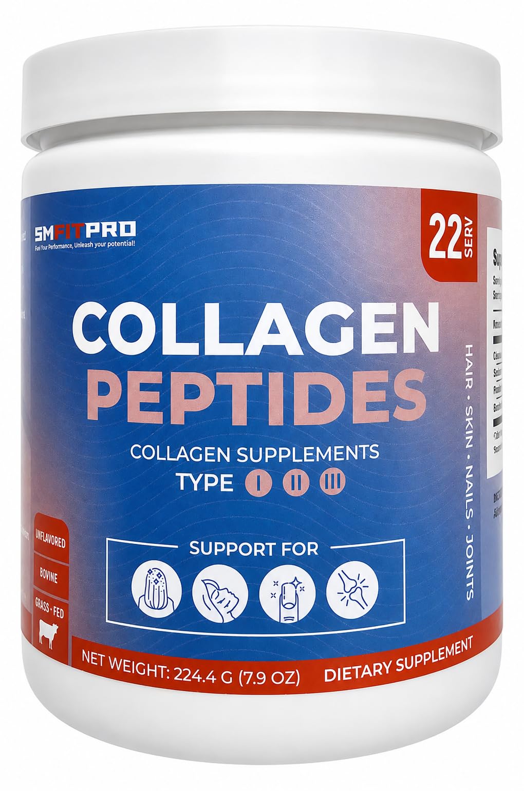 Sm Fit Pro Collagen Peptides Powder 7.9 Ounce
