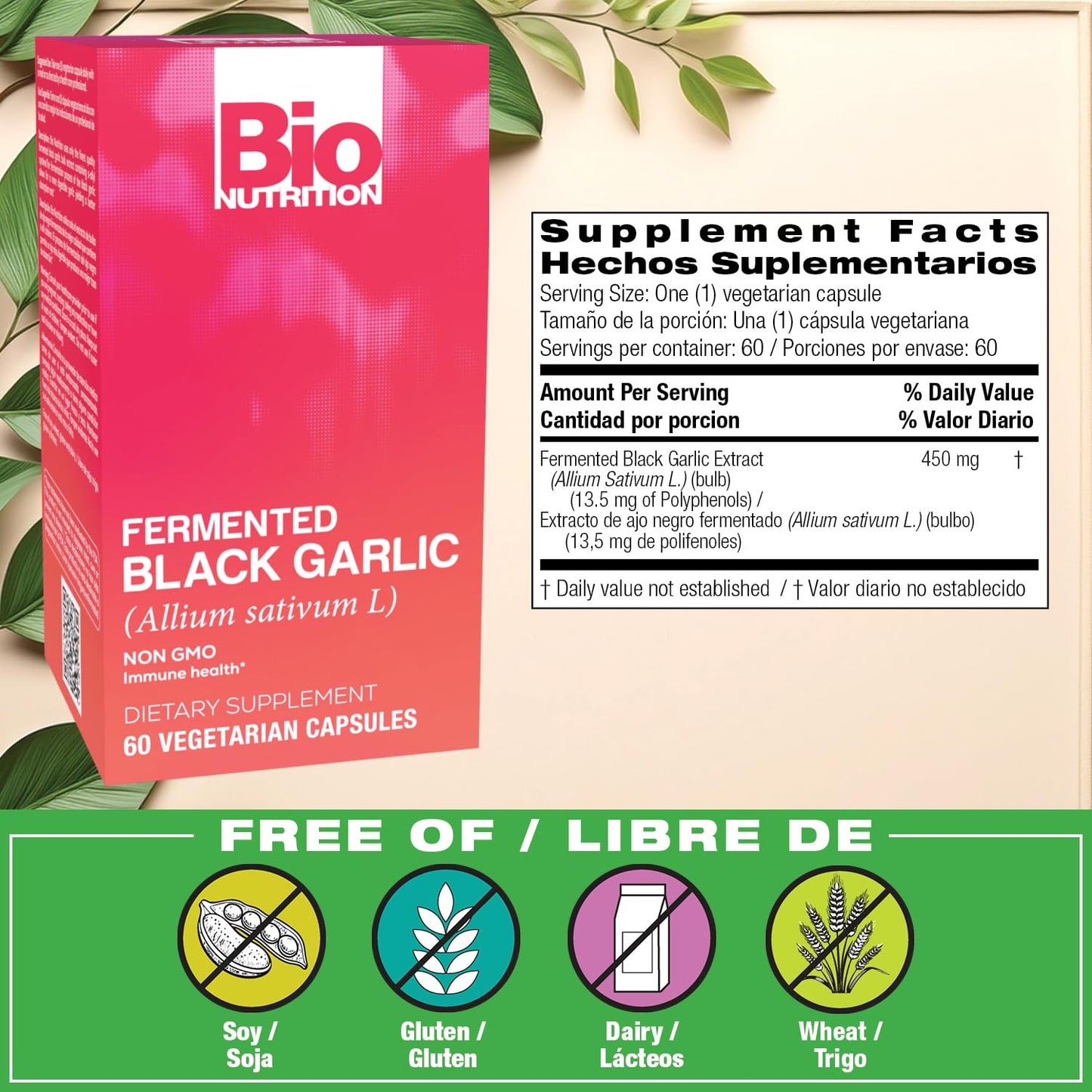 Bio Nutrition Fermented Black Garlic Capsules 60