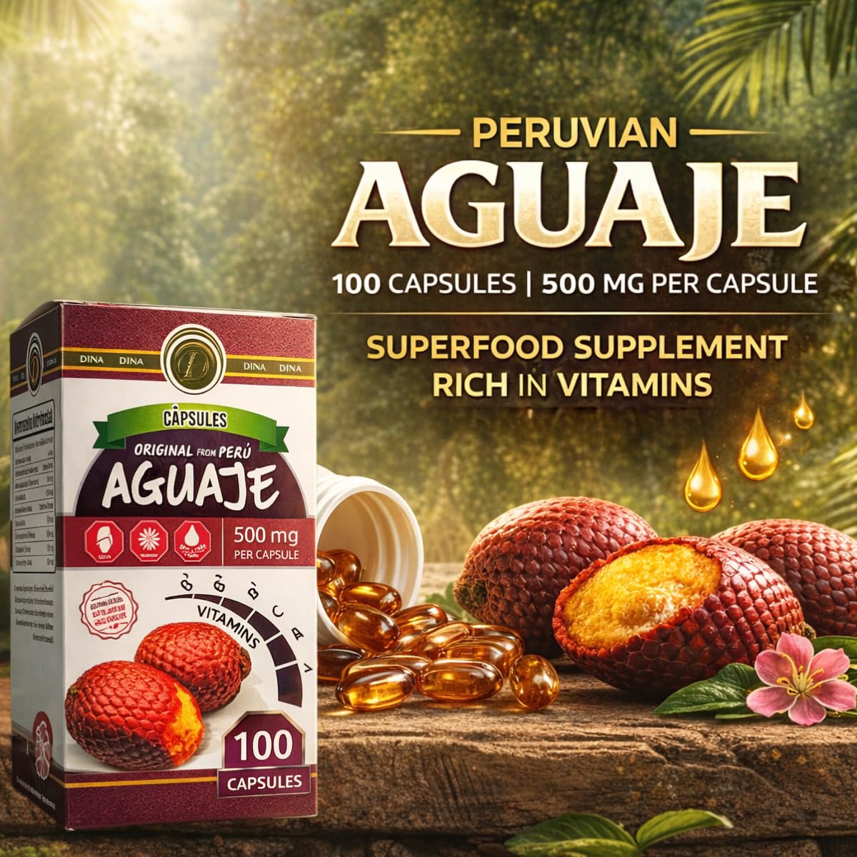 Lenico Comercializadora Aguaje del Peru 100 Capsules
