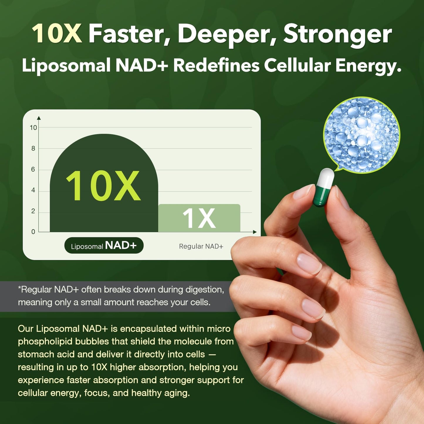 VCBIRD Liposomal NAD Supplement with Resveratrol 1200mg Per Serving – NAD Resveratrol for Women & Men – High Purity 1200mg NAD+ Supplement for Energy & Healthy Aging, Glutathione, Turmeric – 90 Capsules