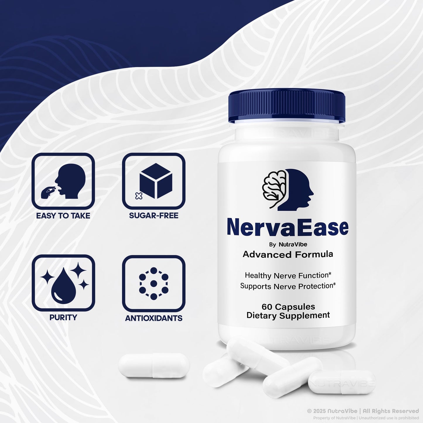 NutraVibe NervaEase Capsules 120 Capsules