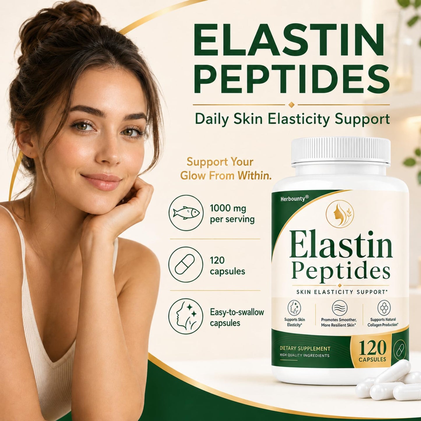 Herbounty Elastin Peptides Skin Tightening Formula Capsules, 120