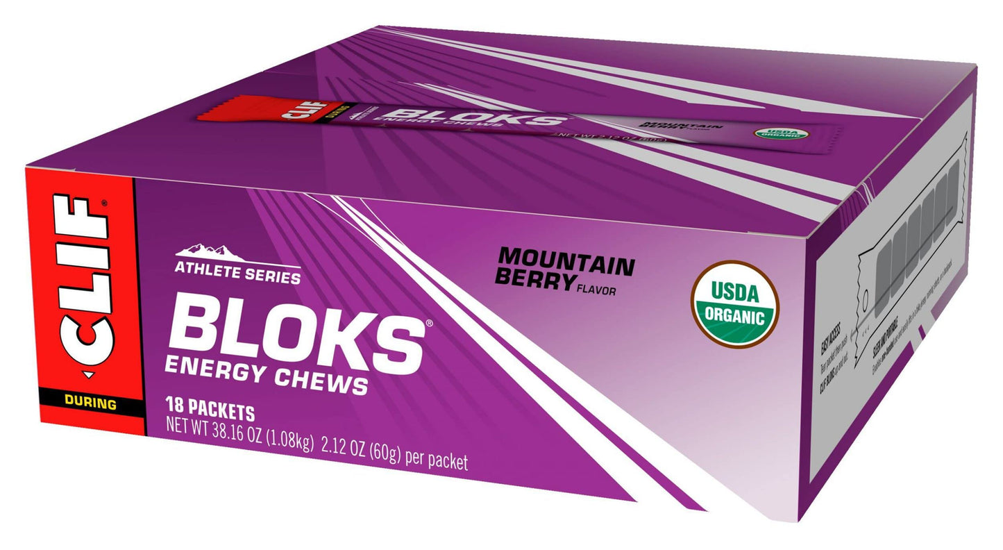 CLIF Bar Shot Bloks Electrolyte Chews Mountain Berry, 18 Packets