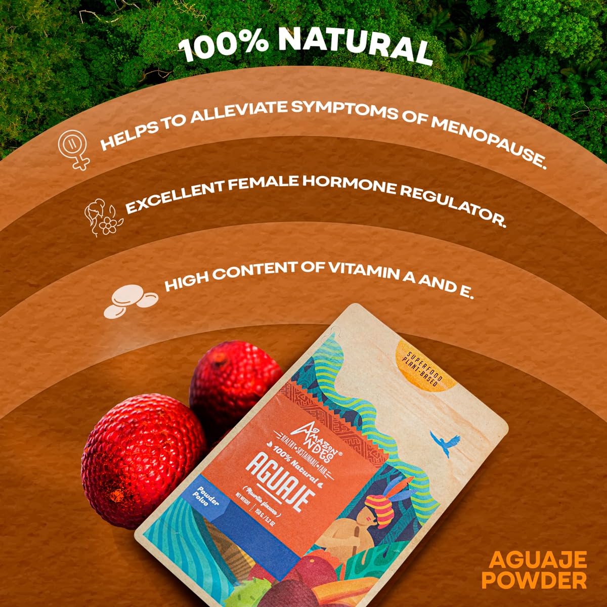 Amazon Andes Healthy Sustainable Fair Aguaje Fruit Powder 5.2 Ounce