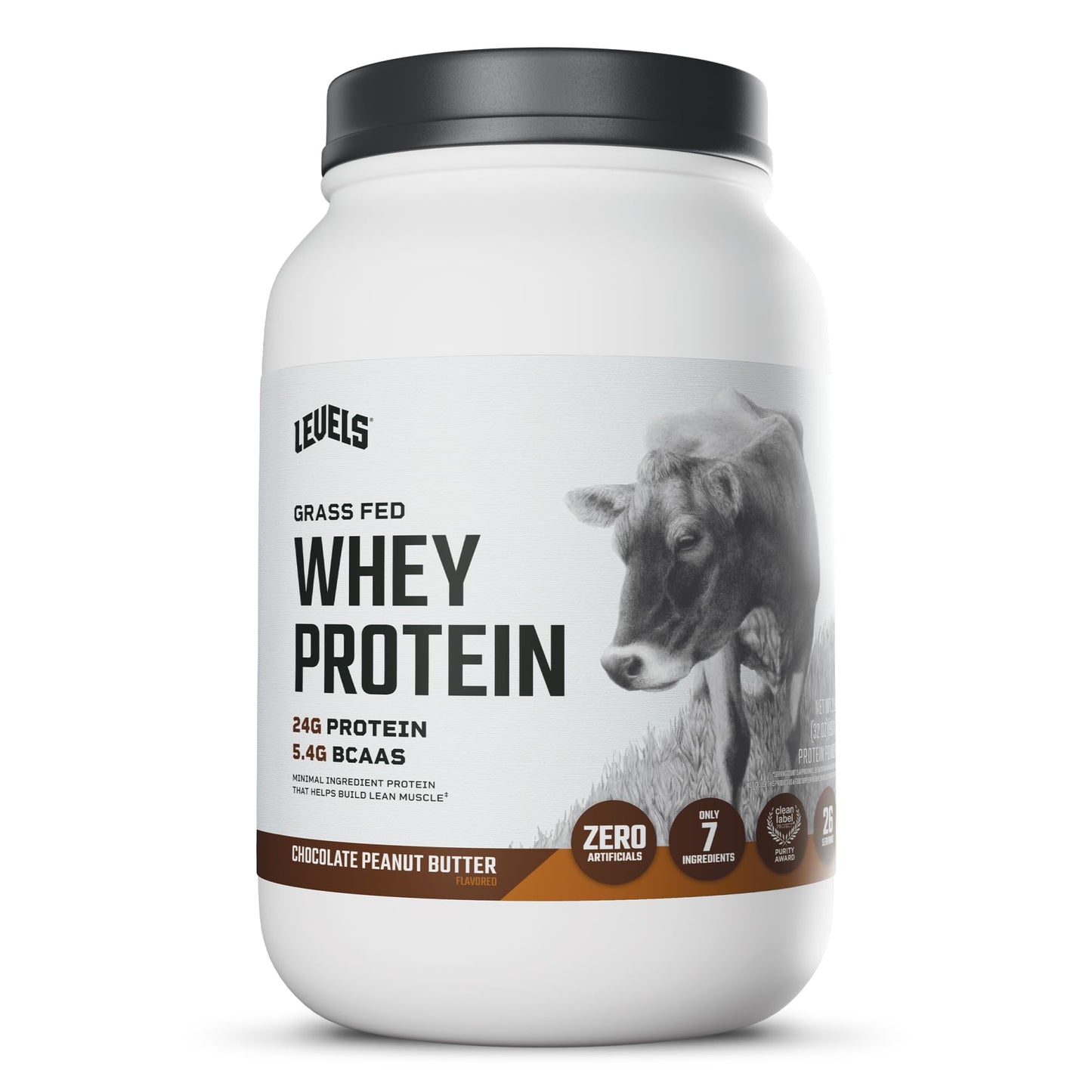 Levels Nutrition Grass Fed Whey Protein Powder, 32 Servings
