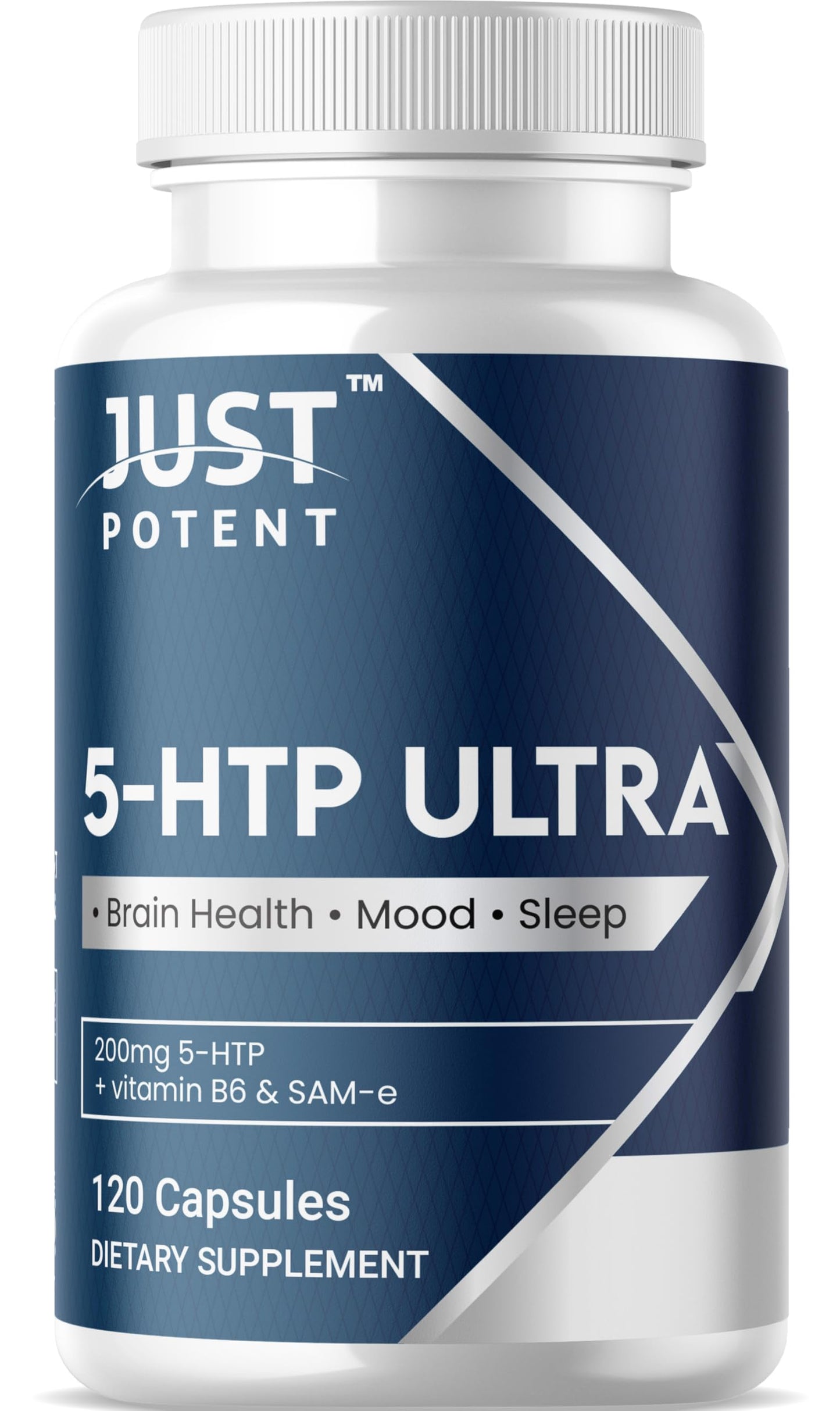 Just Potent 5-HTP Ultra 200mg Capsules, 120 Count