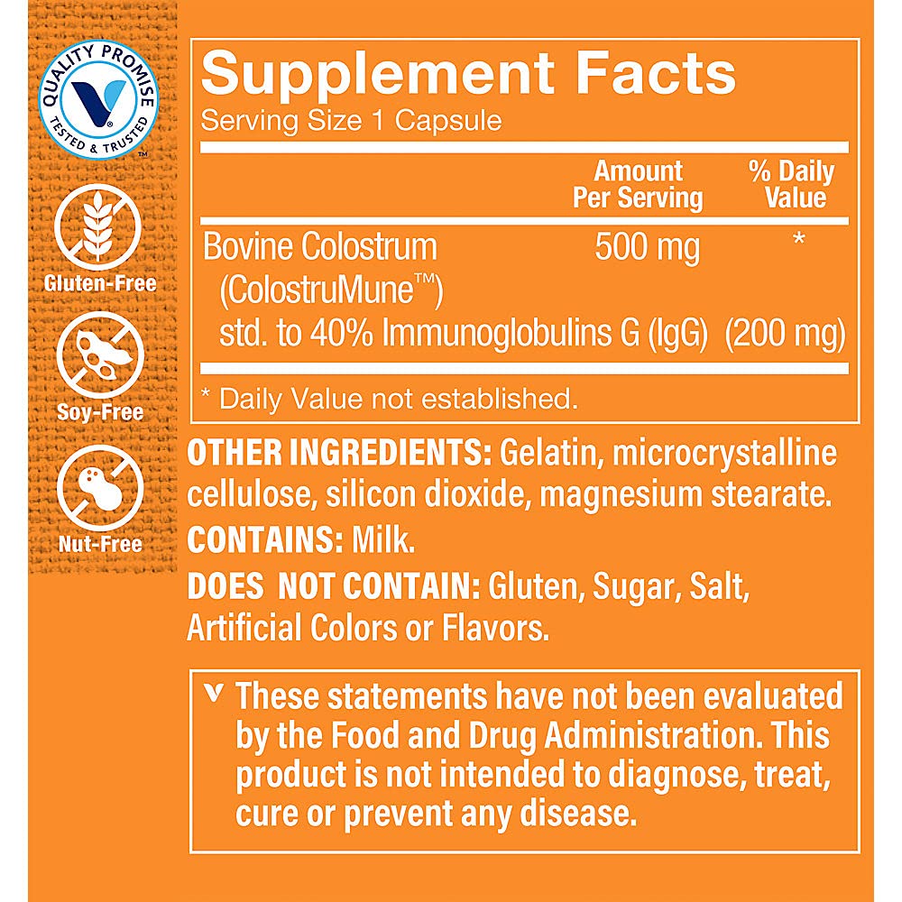 The Vitamin Shoppe Colostrum 40% IGG - Supports Immune Health, Hormone & Antibiotic Free, Once Daily, 240 Capsules