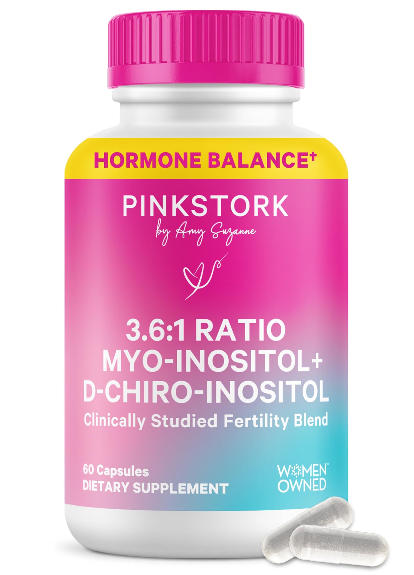 Pink Stork 3.6:1 Myo-Inositol & D-Chiro Inositol Supplement 60 Capsules