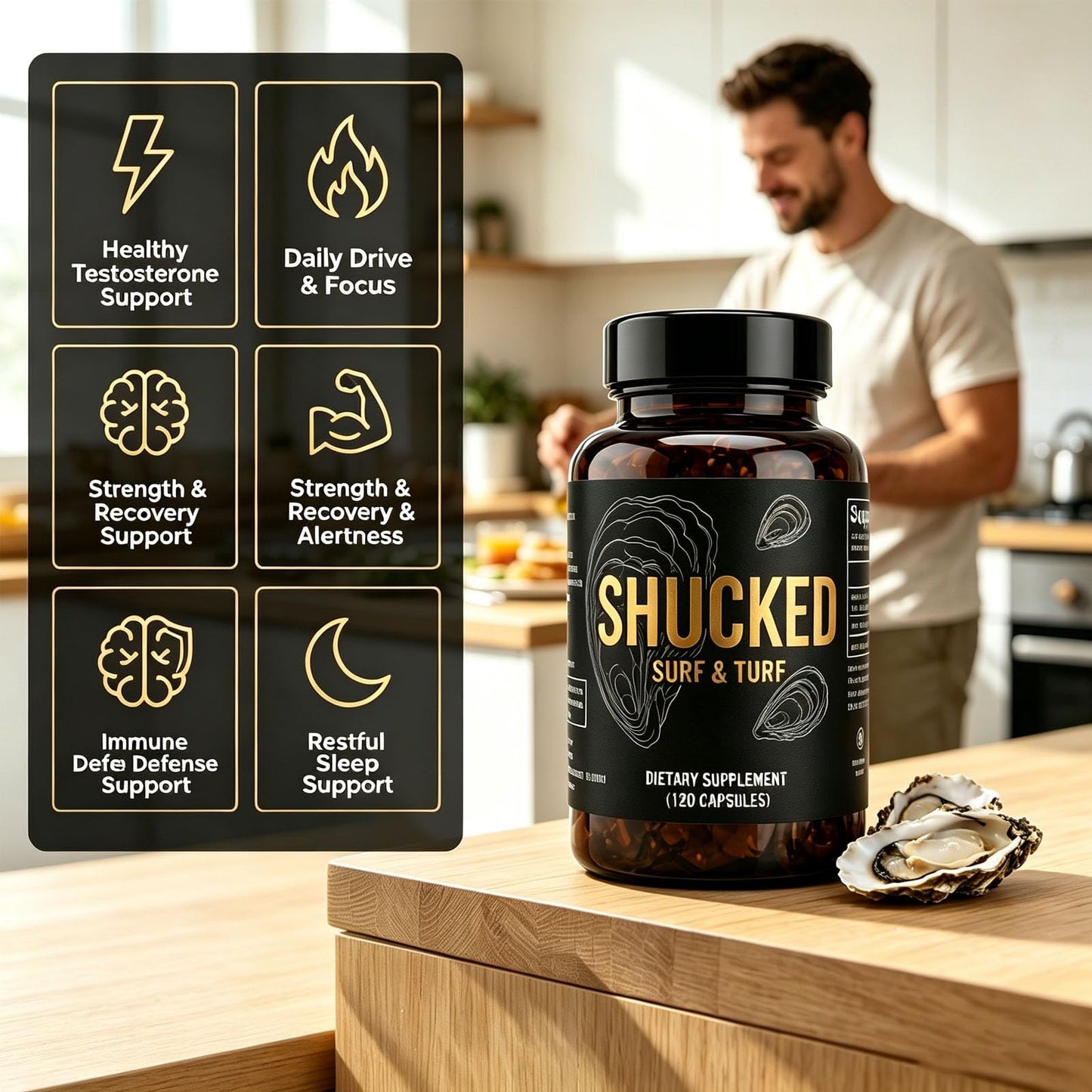Pricyru Shucked Oyster Supplement Capsules 120 Count