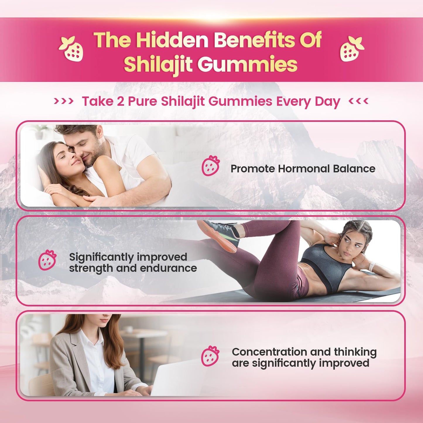 VivoNu Himalayan Shilajit Gummies with Ashwagandha & Gokshura, 60 Gummies