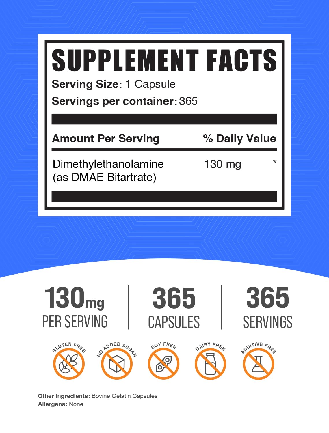 BulkSupplements DMAE Bitartrate Capsules 365