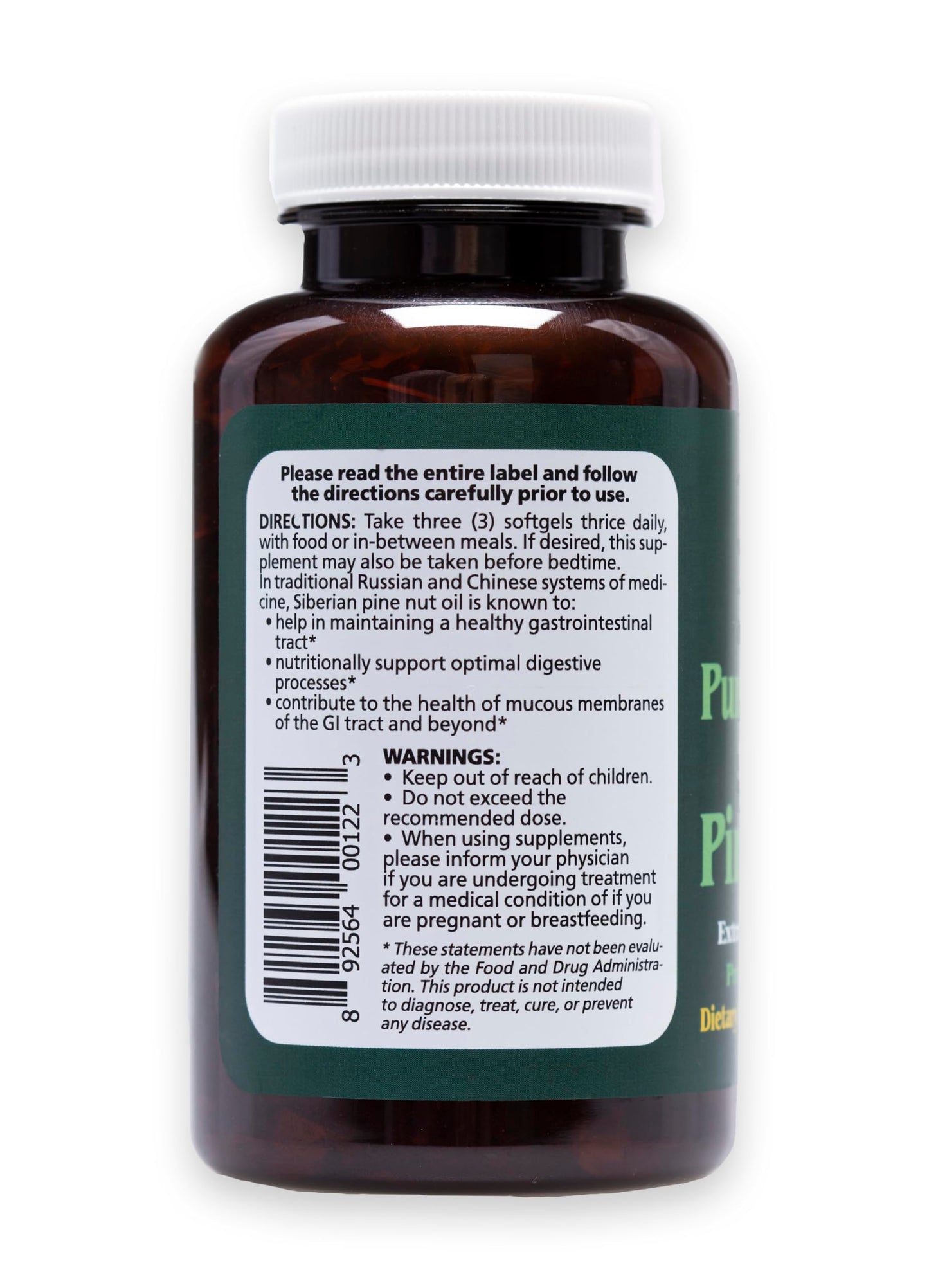 Siberian Tiger Naturals 100% Pure Siberian Pine Nut Oil Capsules, 180 Count