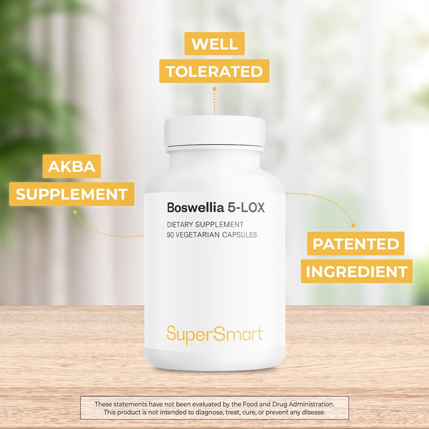 Supersmart 5-Loxin 200mg per Day (Patented) AKBA Boswellia Serrata Extract Capsule, 90 Vegetarian Capsules