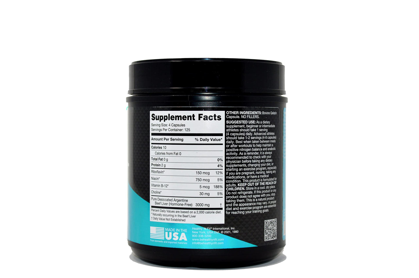 Healthy 'N Fit Triple Potency Beef Liver Capsule, 500 Count