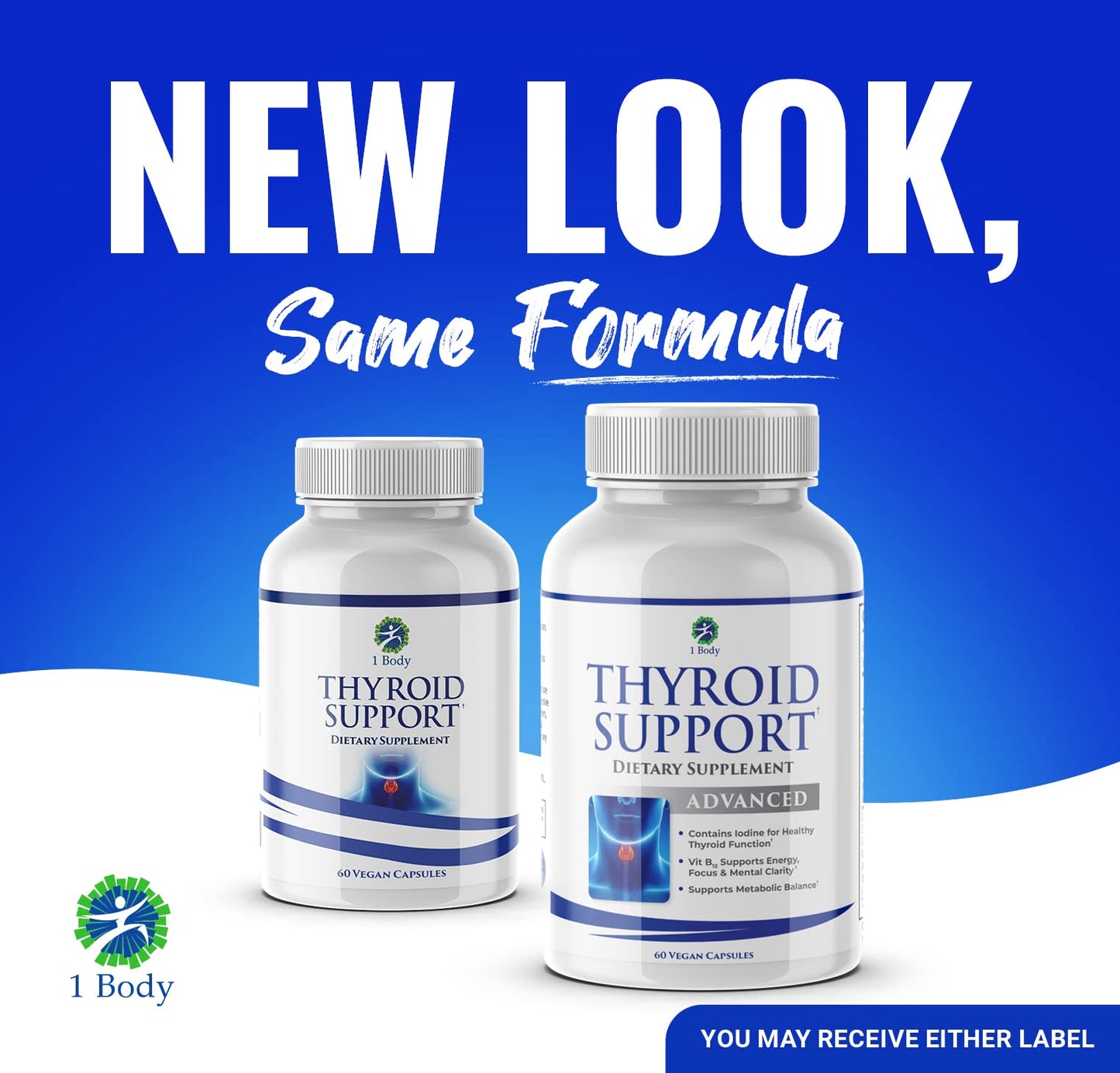 1 Body Thyroid Support Supplement, 60 Capsules