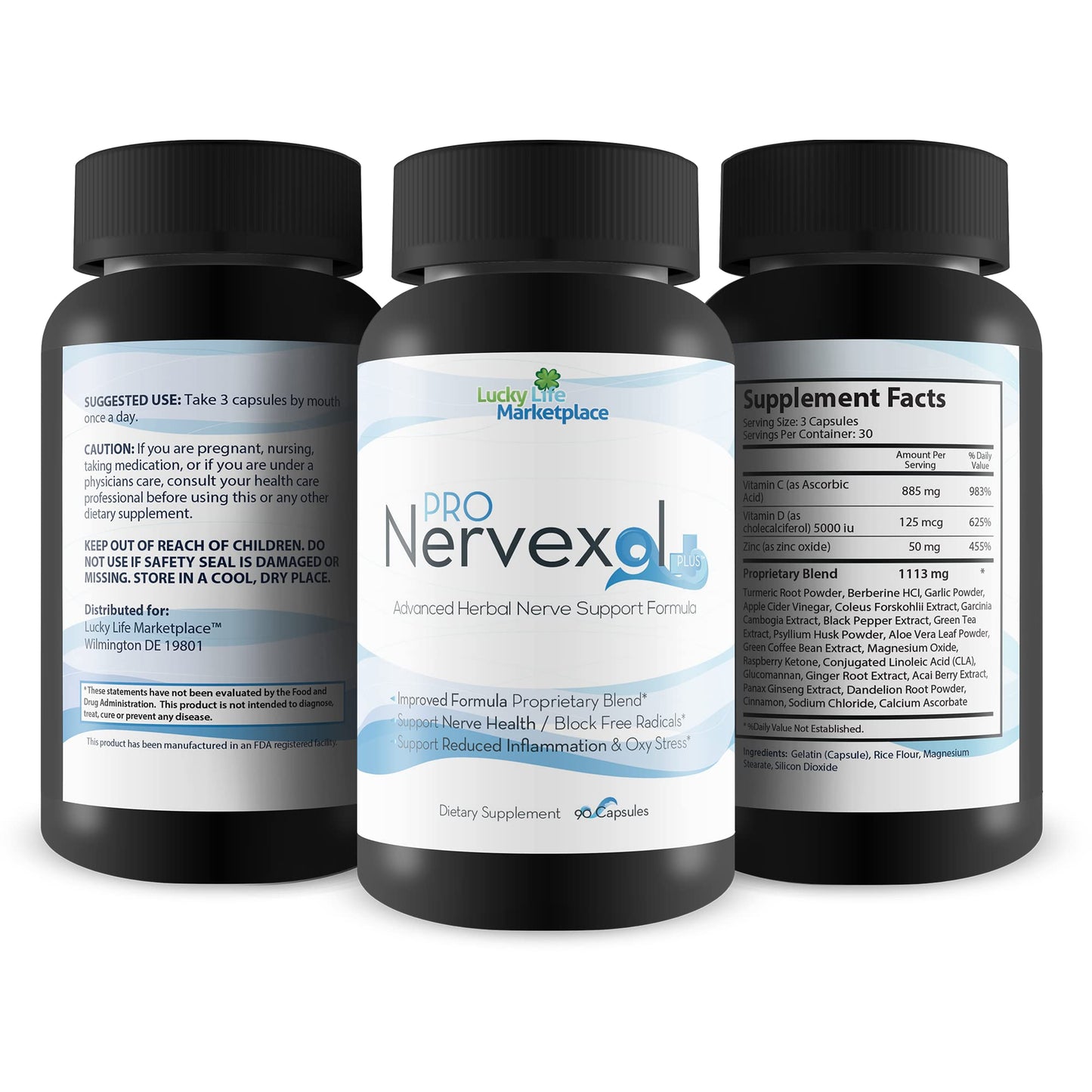 Generic Pro Nervexol Plus Inflammation Inhibitor Natural Nerve Support Blood Health Support Vitamin C + Herbal Antioxidant Support Natural Immune System Support, 1 Capsule