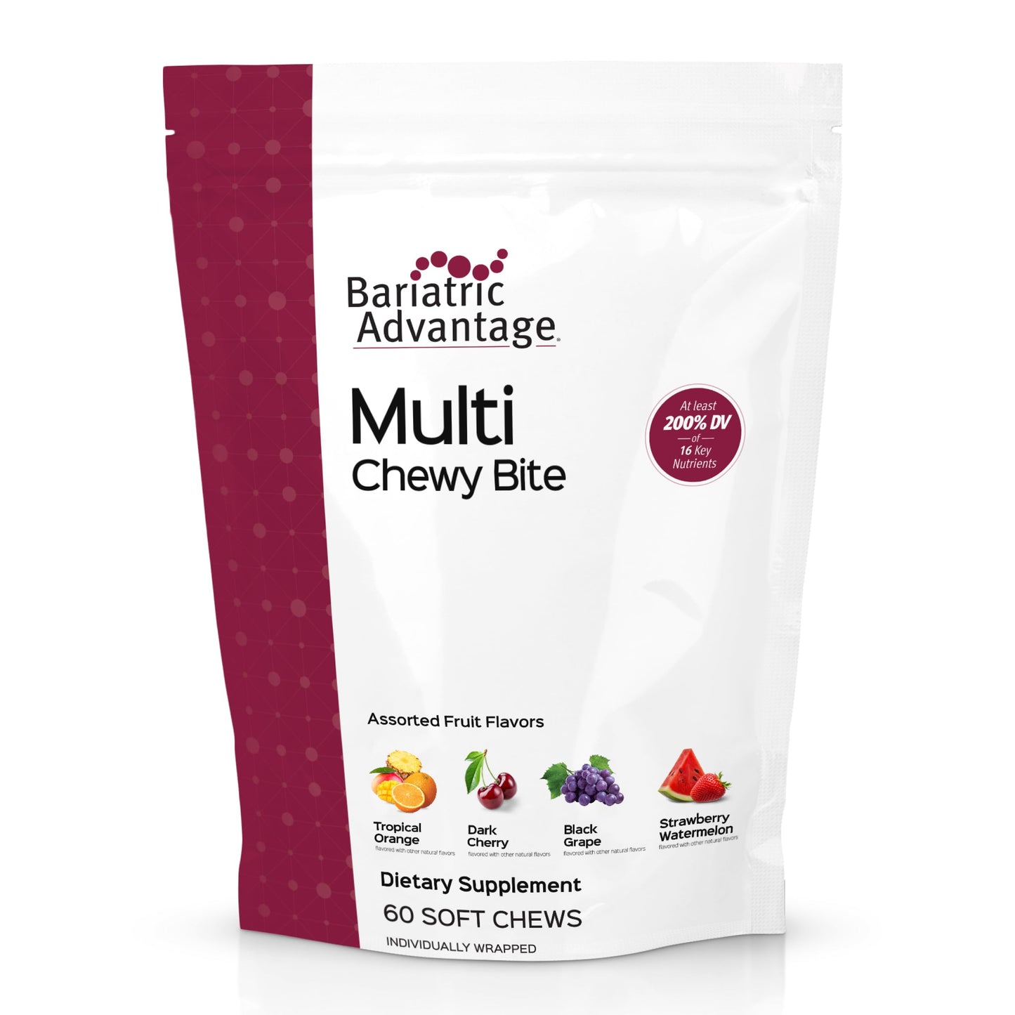Bariatric Advantage Multi Chewy Bite Soft Chew Multivitamin for Bariatric Surgery Patients (Gummy) 60 Count