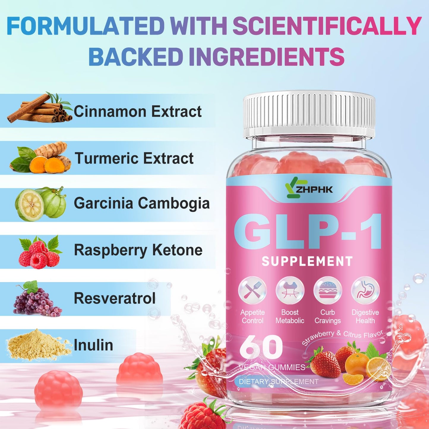 ZHPHK GLP-1 Support Gummy 60 Count