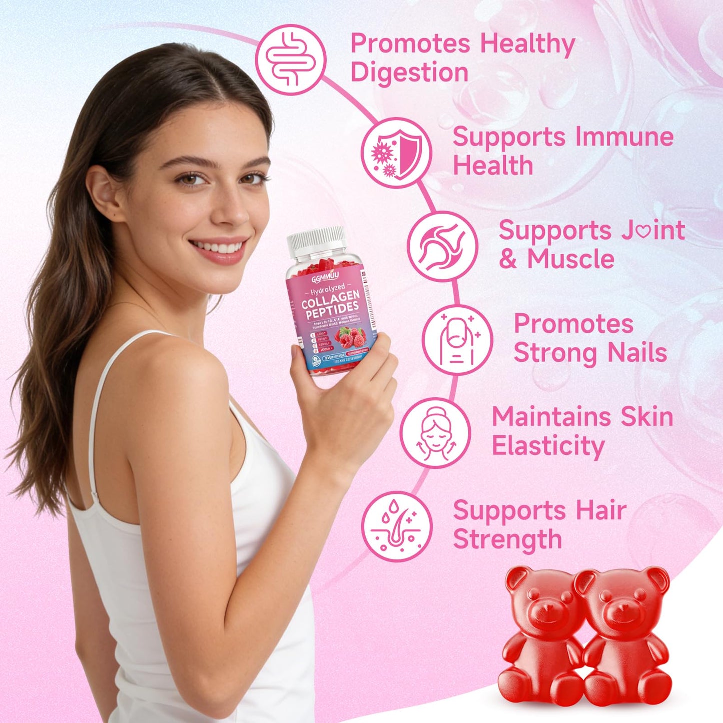 GGMMUU Collagen Peptide Gummies 60 Count