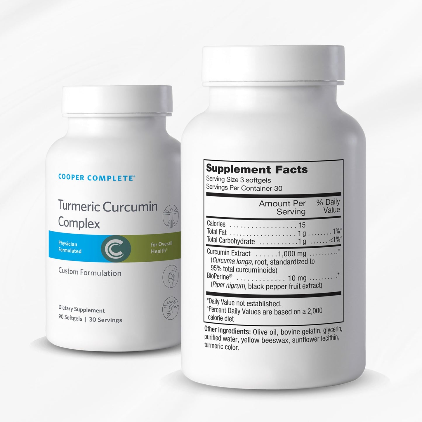 Cooper Complete Turmeric Curcumin Complex 1000 mg with BioPerine Softgels, 90 Count