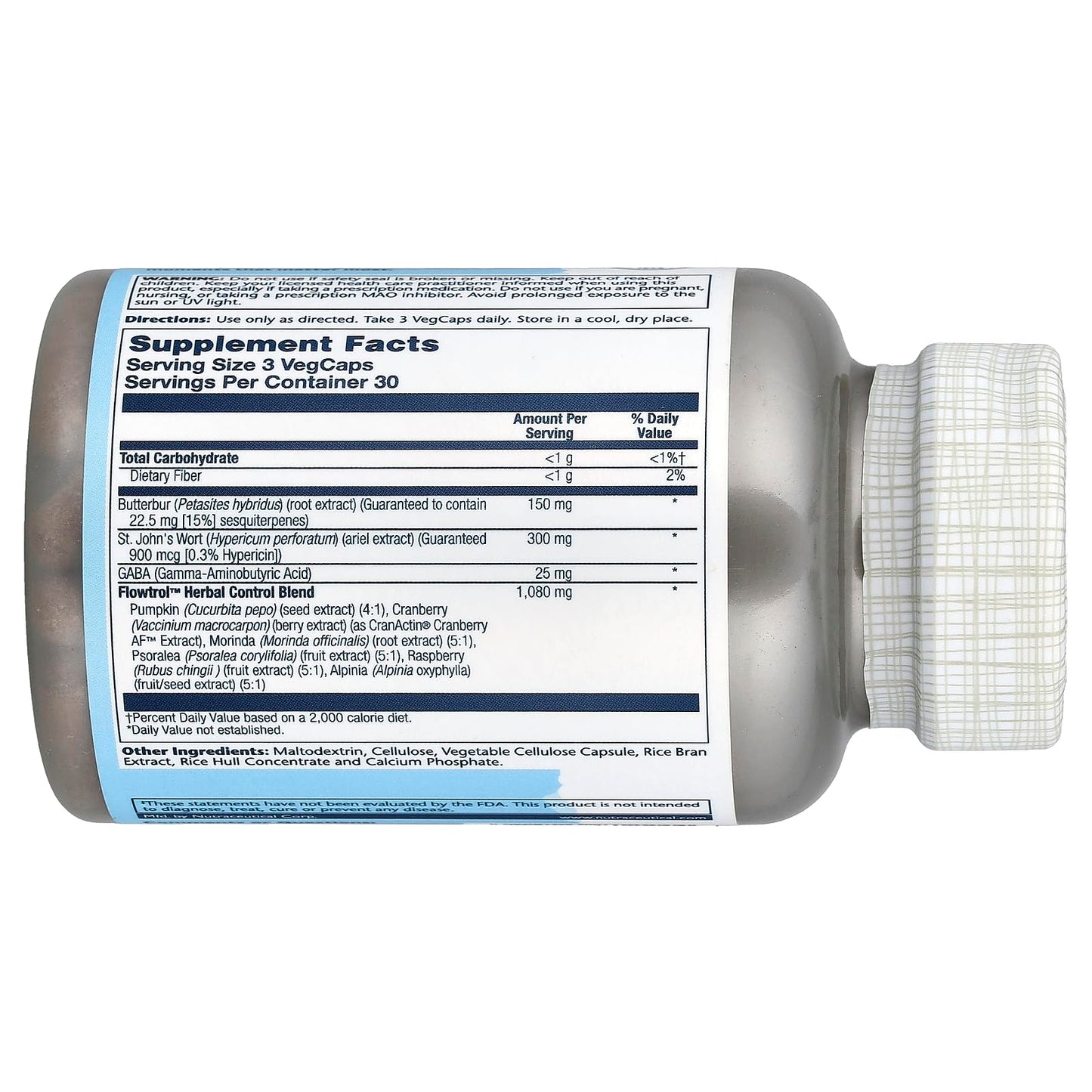 SOLARAY Continence Max w/Flowtrol Capsule 90 Count