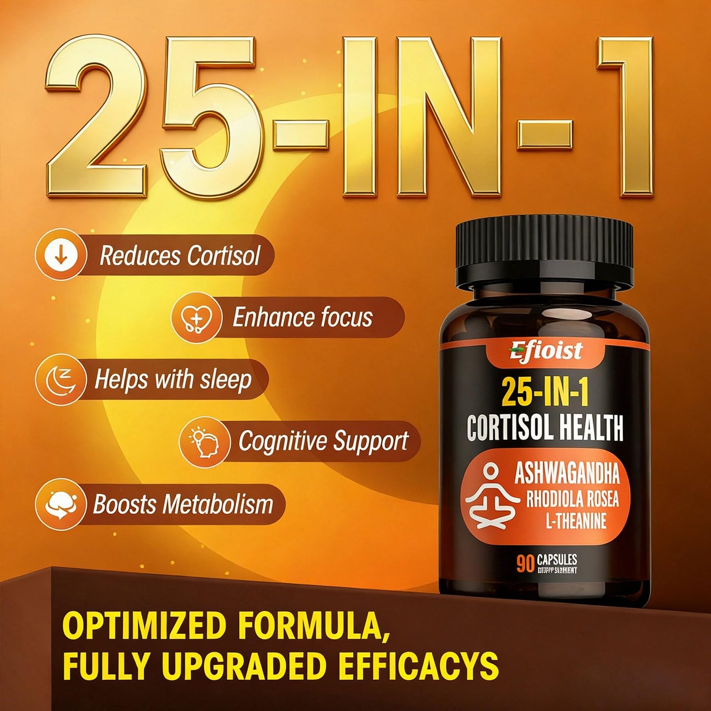 Efioist Cortisol Supplement Capsules 90 Count