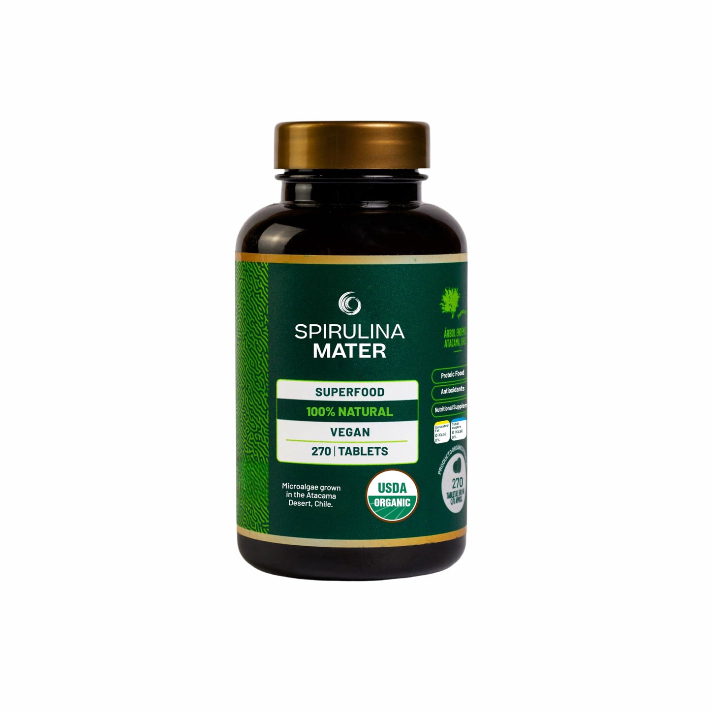 SpirulinaMater Spirulina Tablets, 270 Tablets