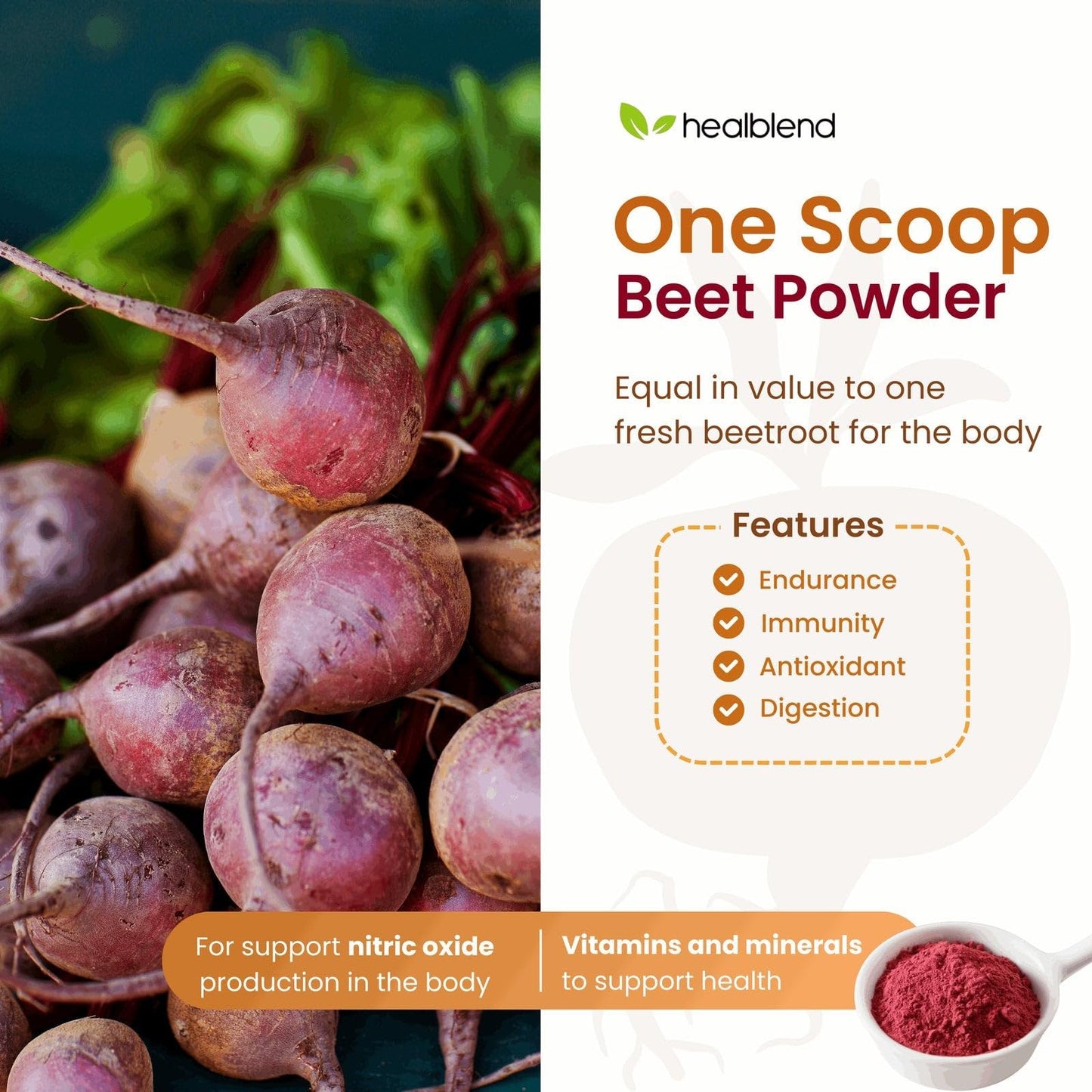 healblend Organic Beet Root Powder, 3 Ounce (Pack of 1)