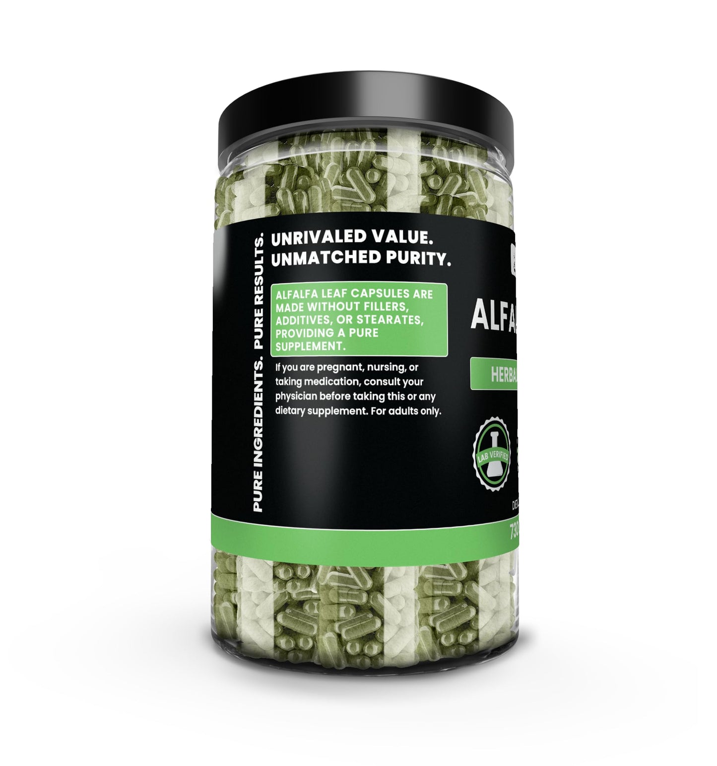 Pure Original Ingredients Alfalfa Leaf Capsules 730