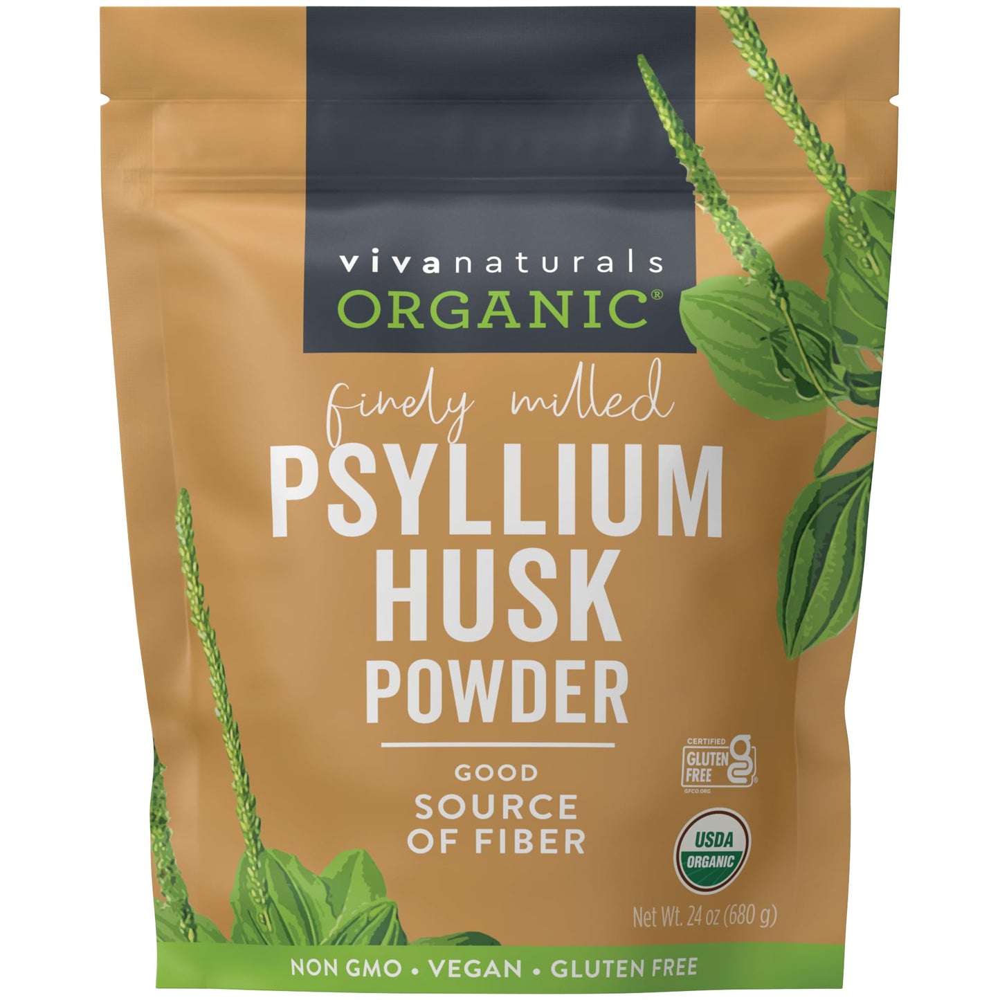 Viva Naturals Organic Psyllium Husk Powder, 24 oz