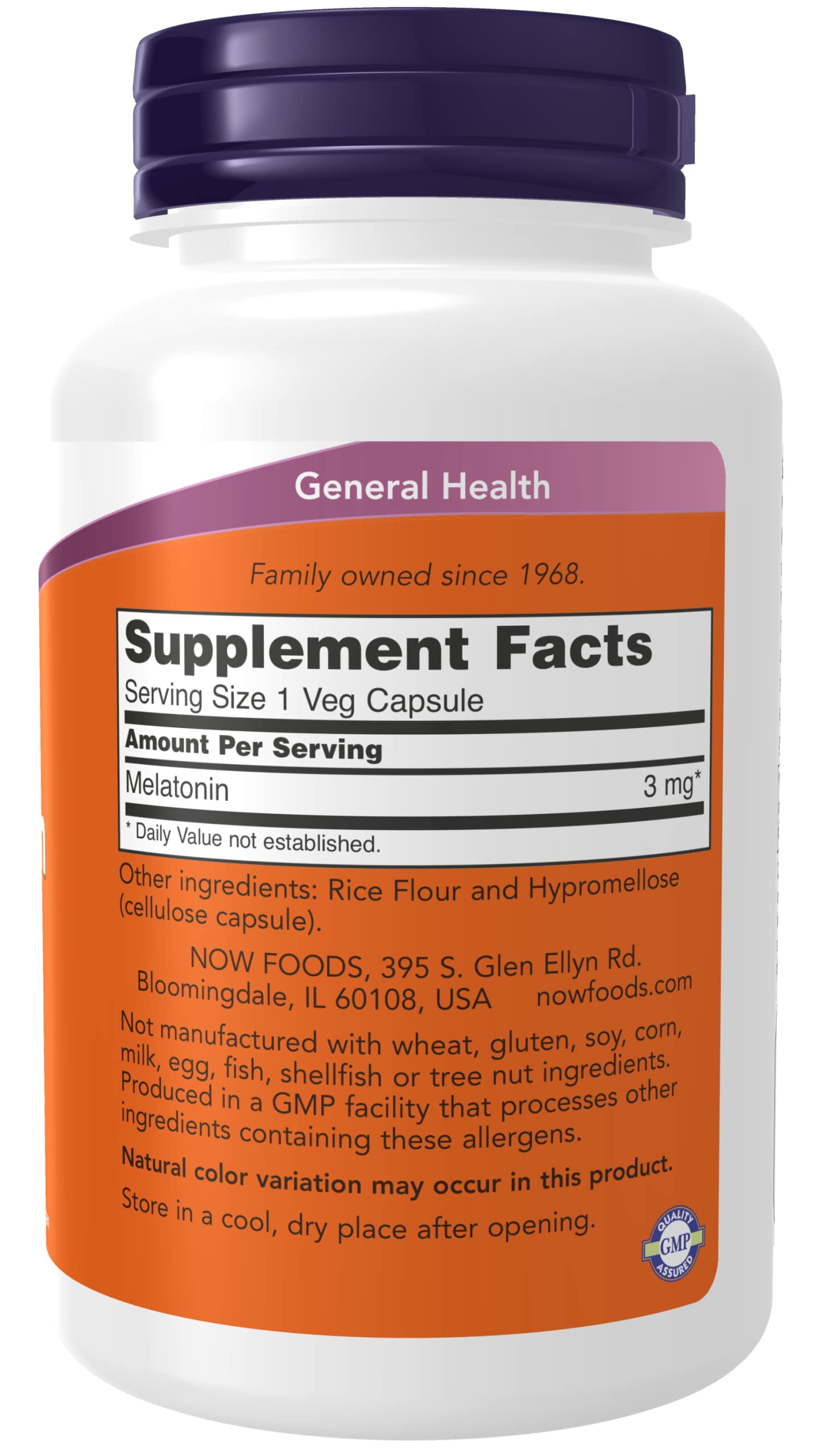 NOW Foods Melatonin 3 mg Capsules 360
